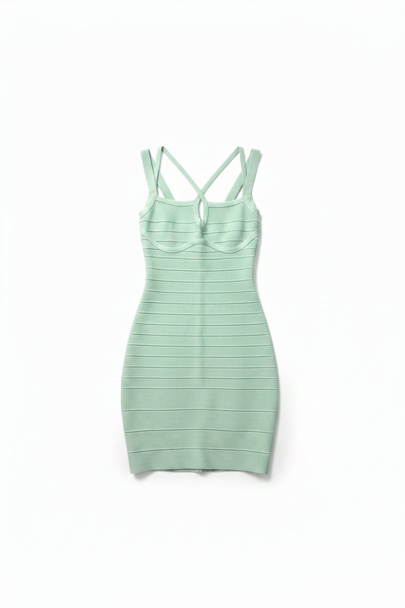 Honey Couture MINT Strappy Bustier Bandage Mini Dress in Australia | One Honey Boutique