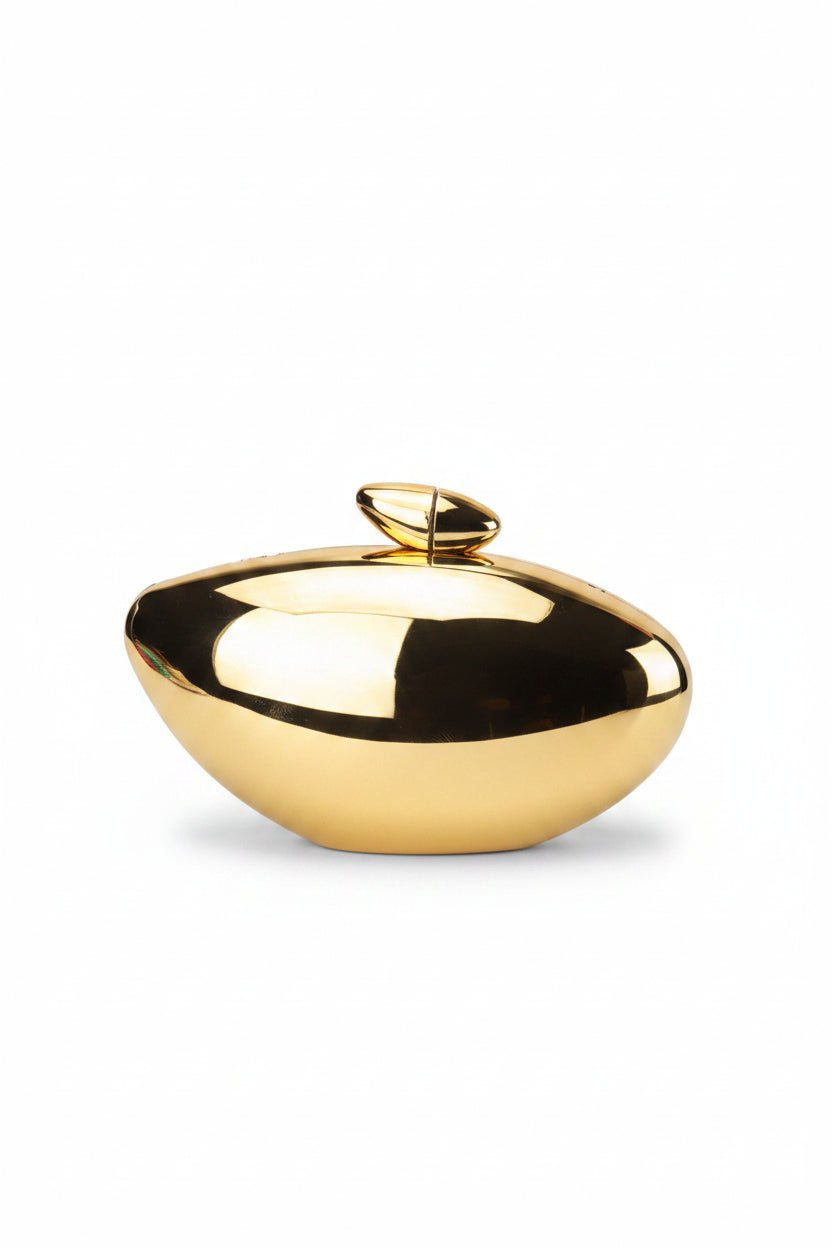 Honey Couture NOVA Sculptural Oval Hard Case Clutch Bag in Australia | One Honey Boutique