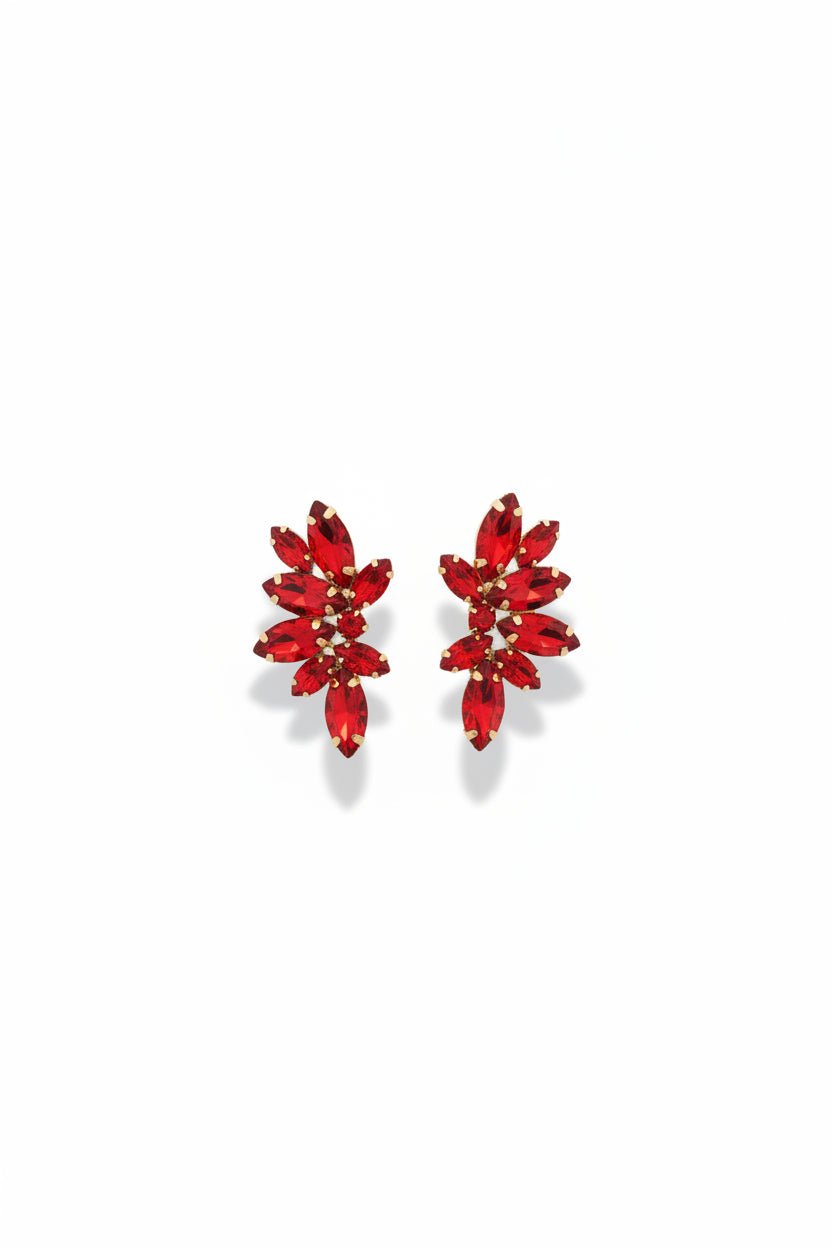 Honey Couture REGINA Crystal Crest Statement Earrings in Australia | One Honey Boutique