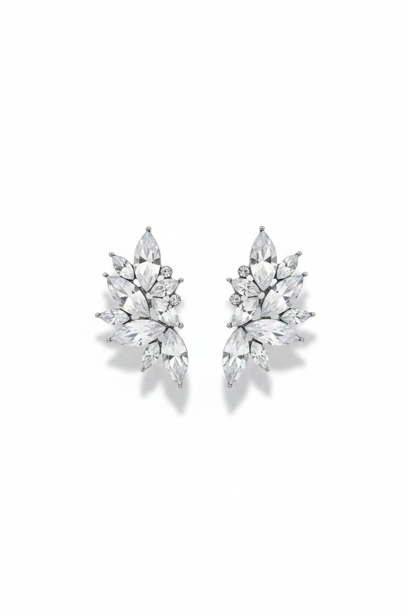 Honey Couture REGINA Crystal Crest Statement Earrings in Australia | One Honey Boutique
