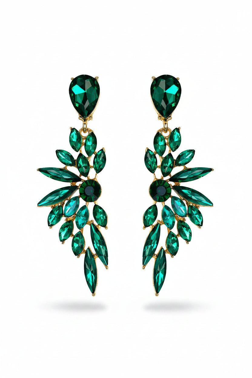 Honey Couture SERAPHINA Crystal Wing Statement Drop Earrings in Australia | One Honey Boutique