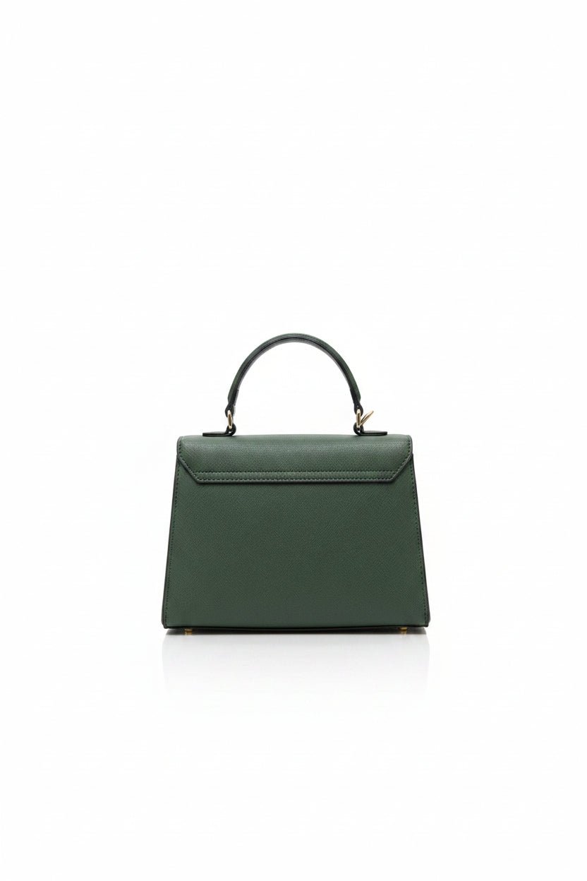 Honey Couture VERONA Forest Green Structured Faux Leather Mini Handbag in Australia | One Honey Boutique