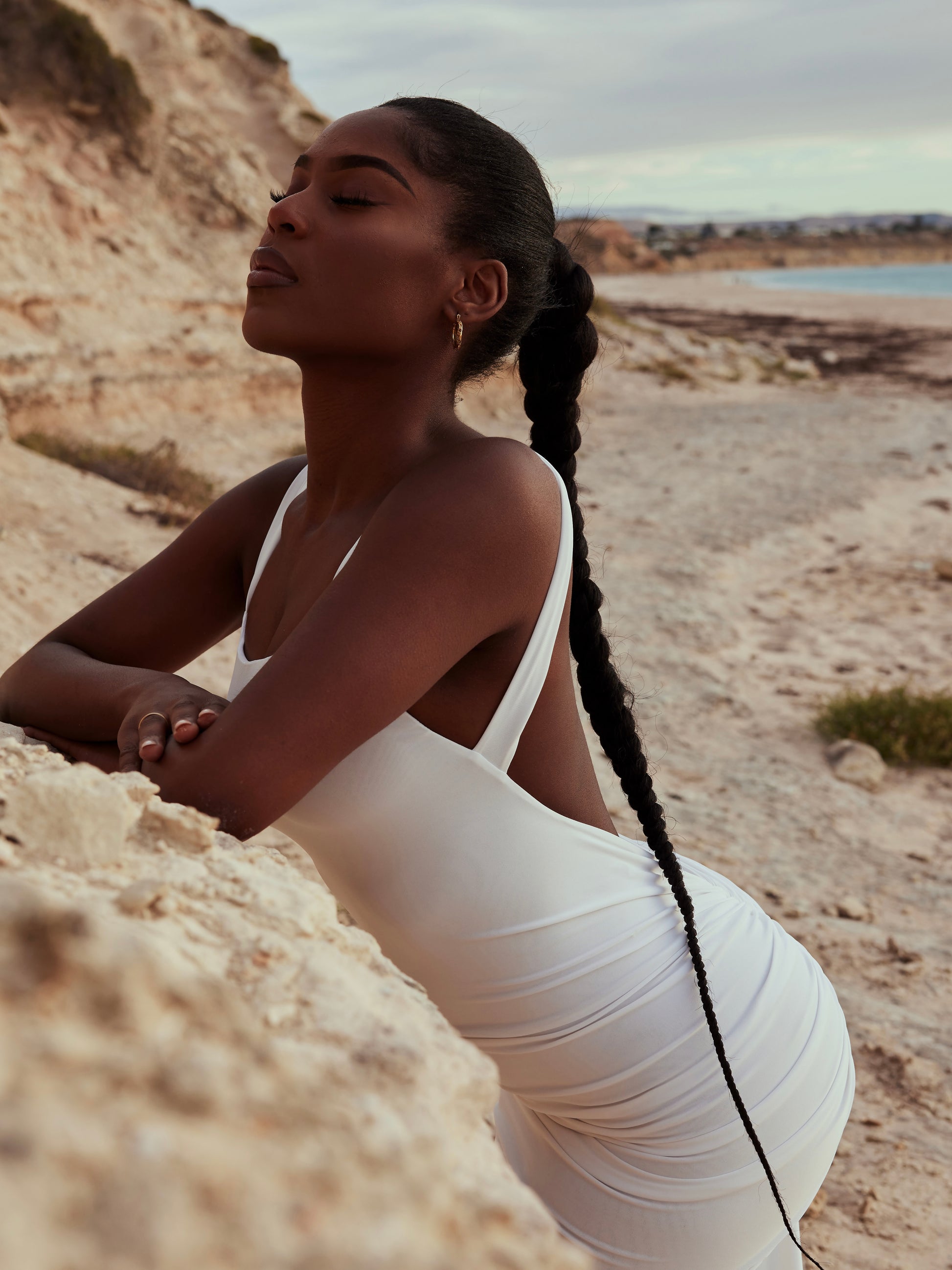 MÉLANI The Label SABIA Ruched Bum Backless Dress