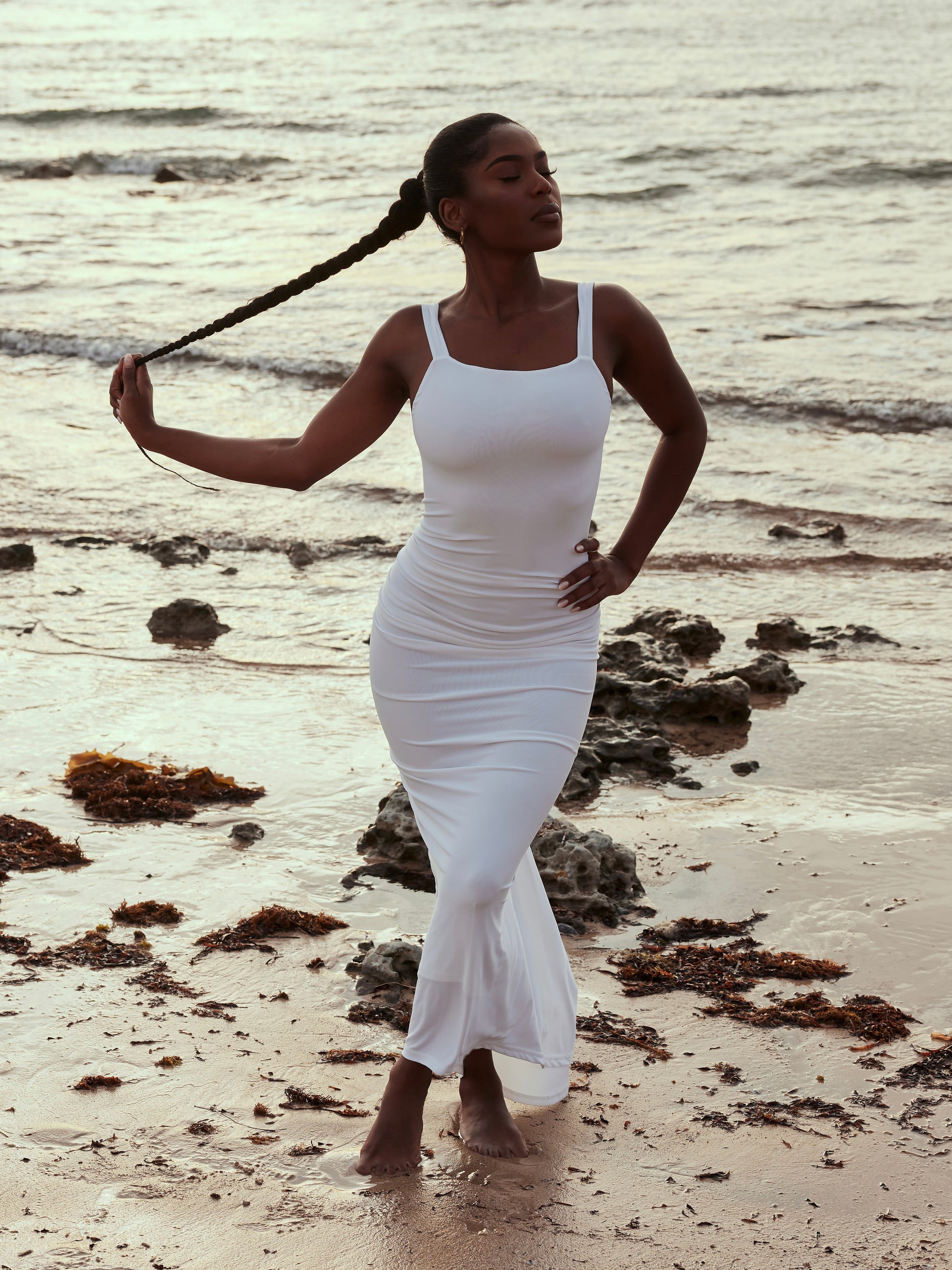 MÉLANI The Label SABIA Ruched Bum Backless Dress