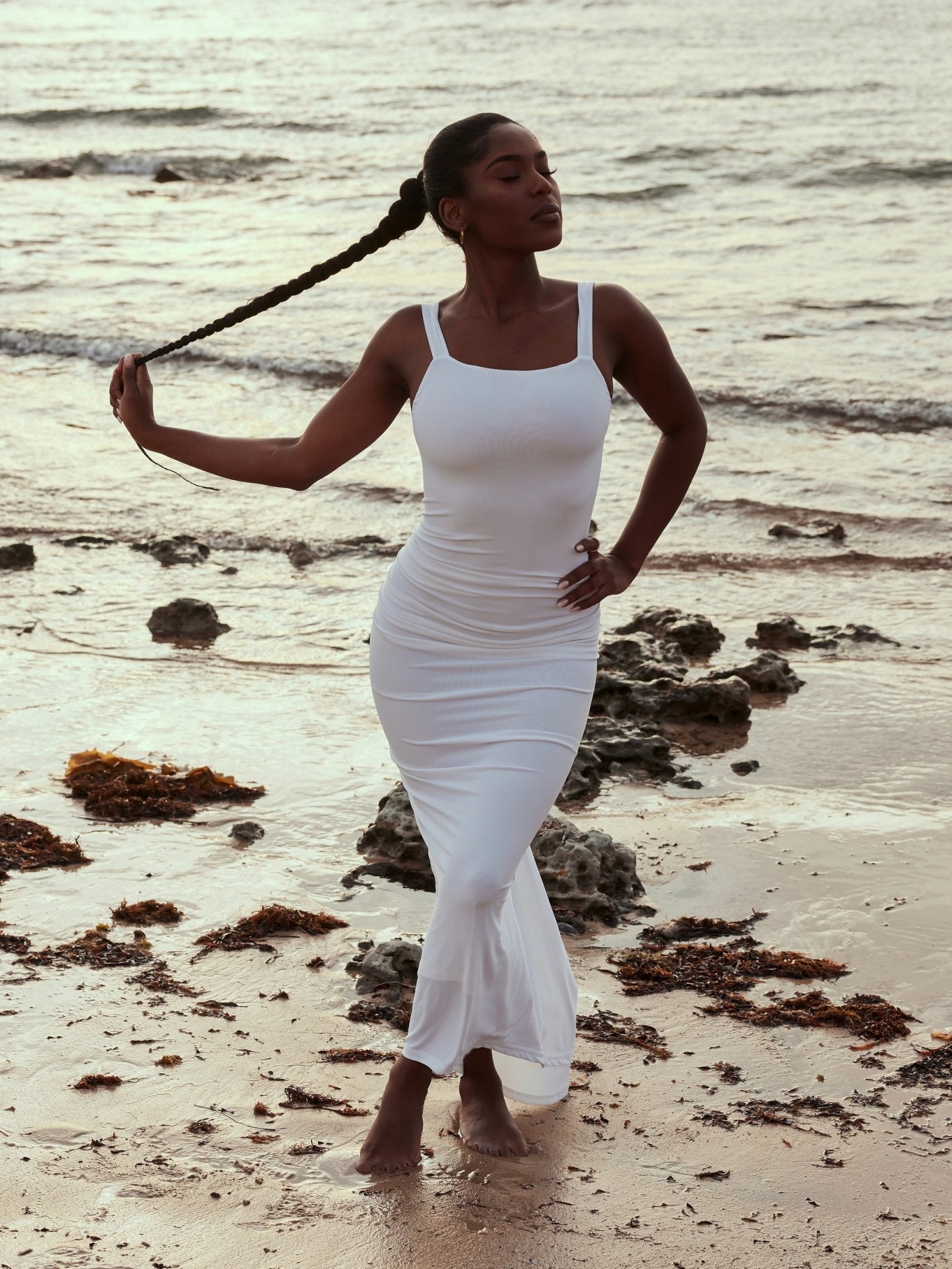 MÉLANI The Label SABIA Ruched Bum Backless Dress in Australia | One Honey Boutique