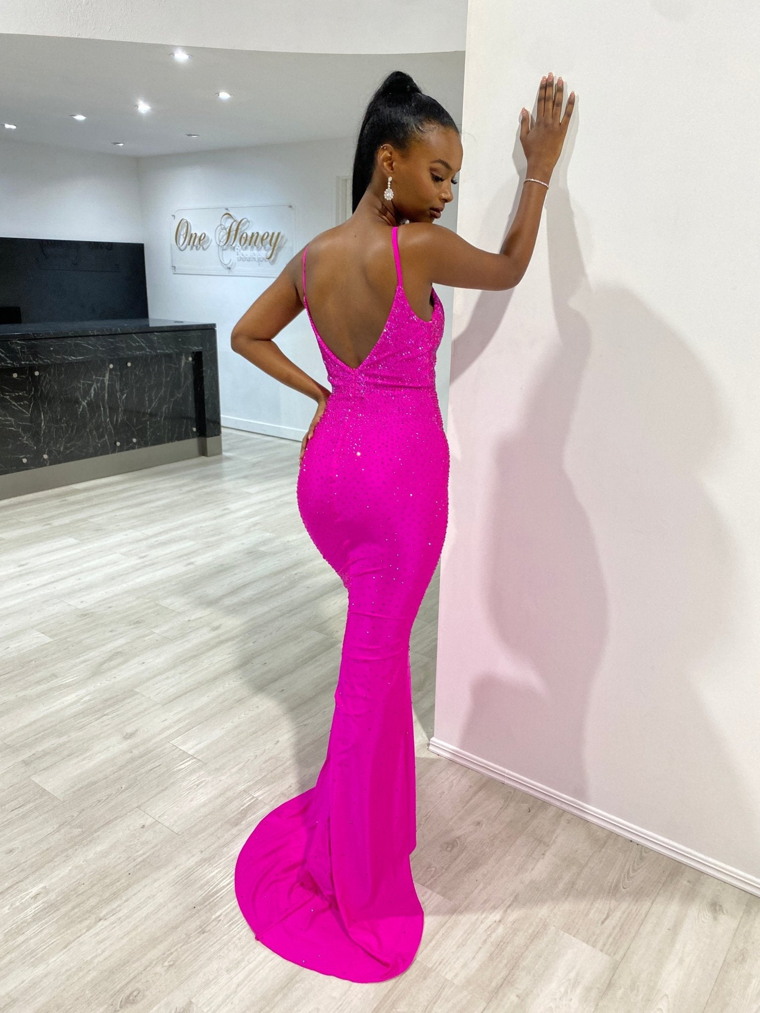 Honey Couture MARISE Diamante Feature Mermaid Formal Dress in Australia | One Honey Boutique