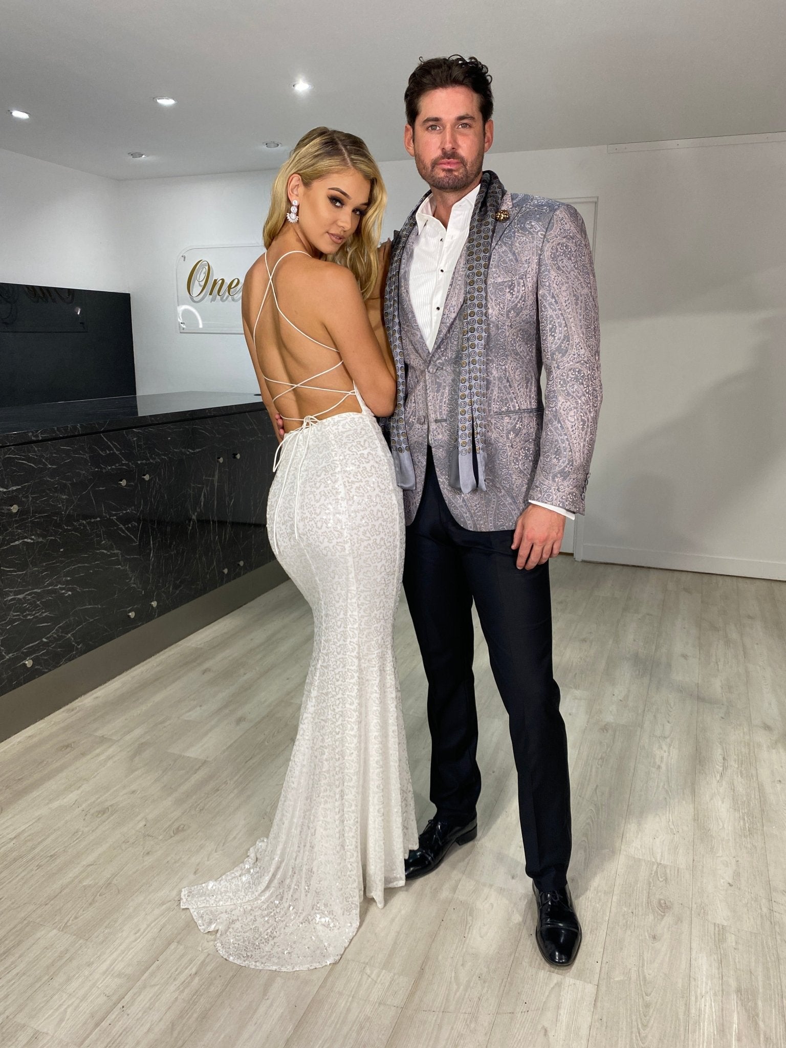 The NIKEETA Sequin Corset Back Mermaid Formal Gown in Australia | One Honey Boutique