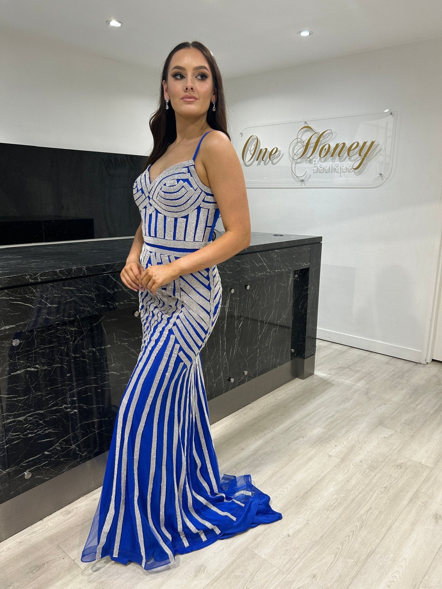 Honey Couture DIAMONDS Sequin Mermaid Formal Gown Dress in Australia | One Honey Boutique