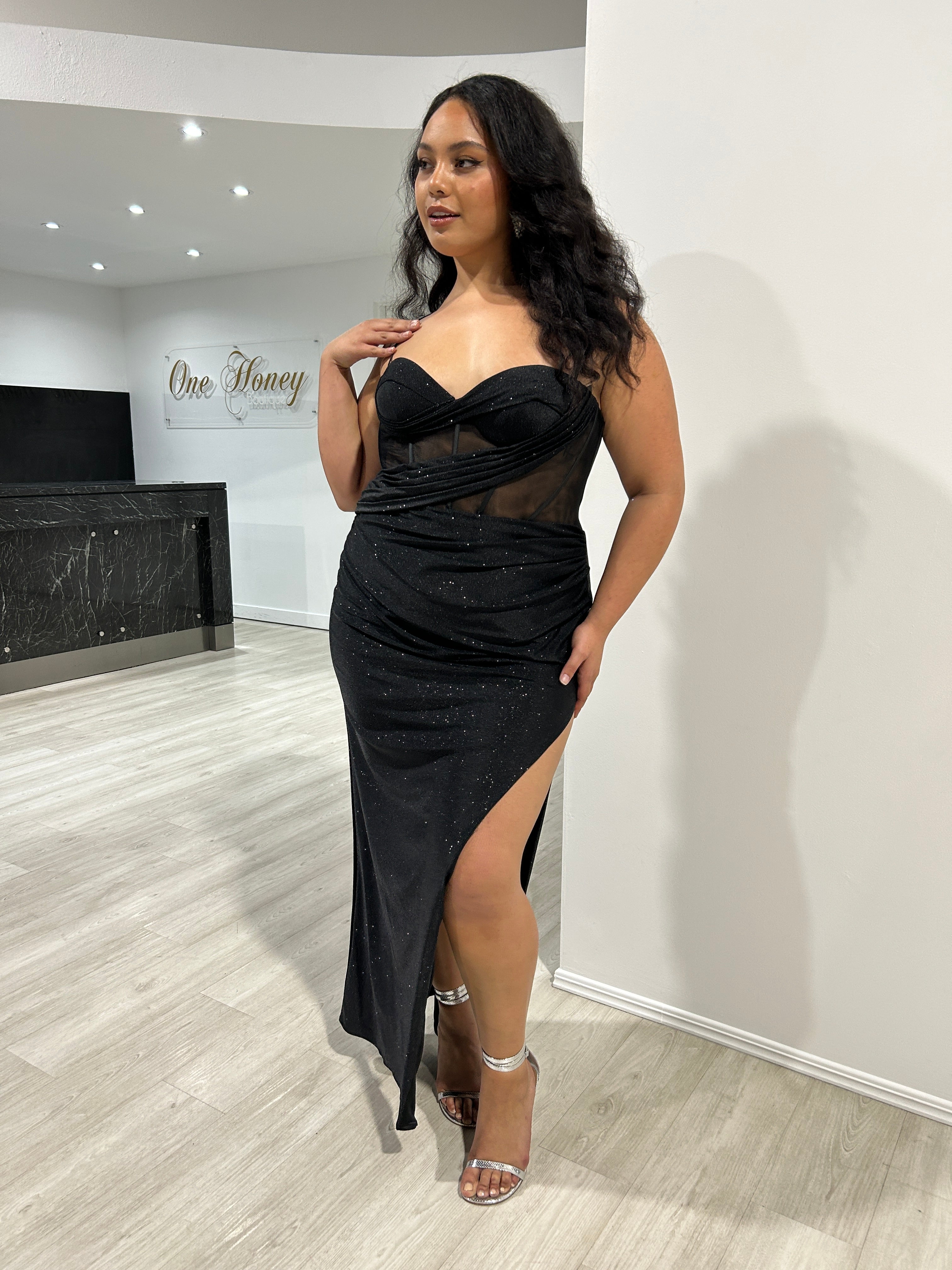 JOYCE Glitter Corset Bustier Mermaid Semi Formal Dress