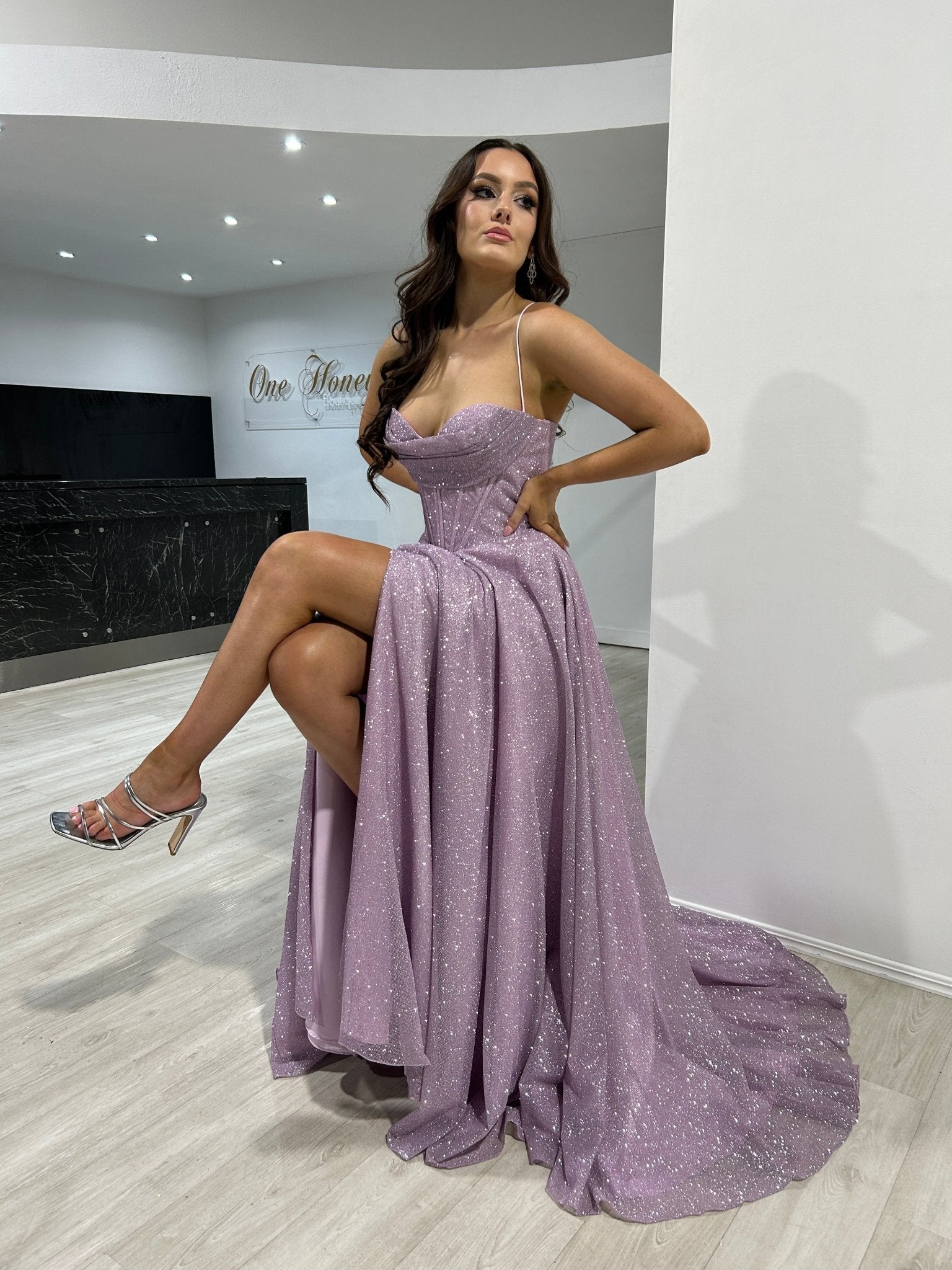 DREYA Glitter Ball Gown School Formal Dress by Honey Couture in Australia | One Honey Boutique