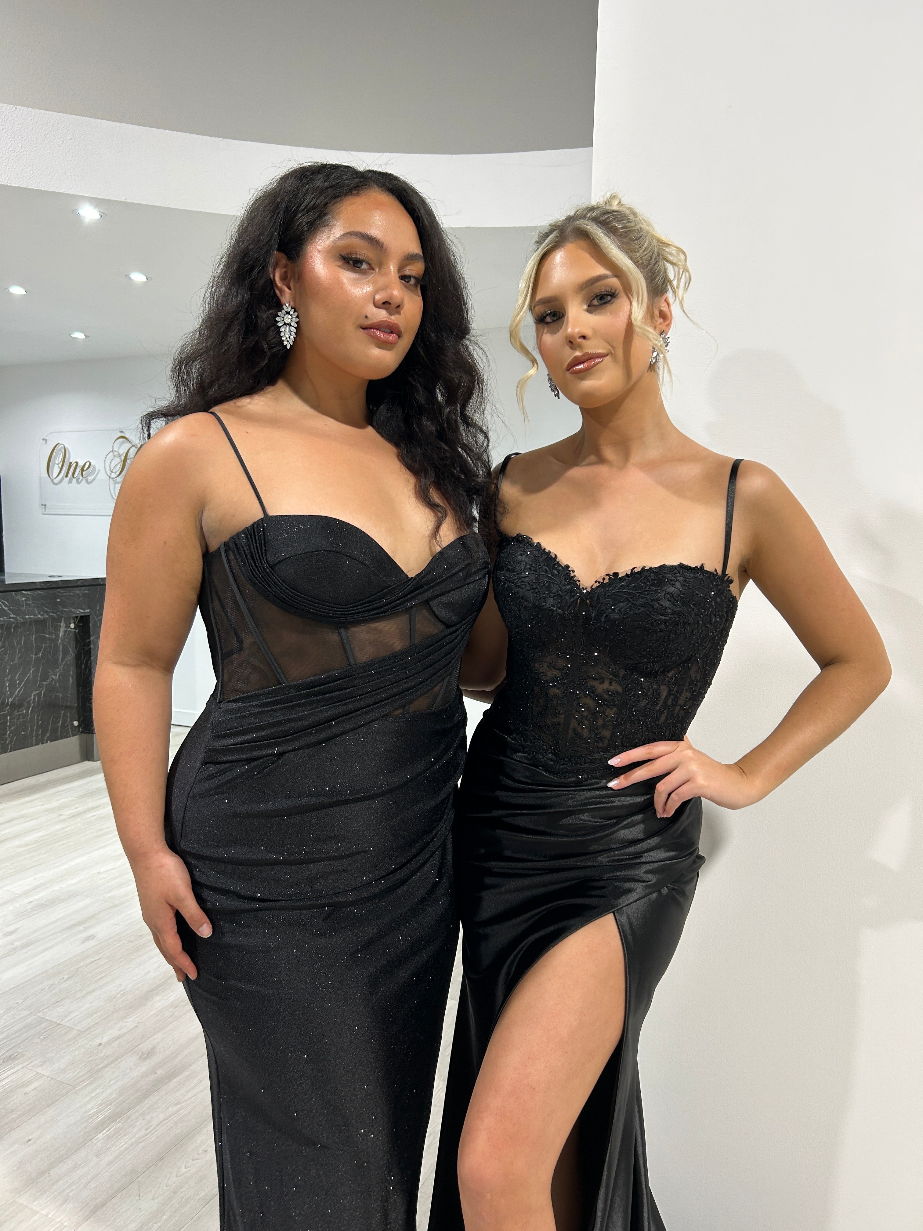 Honey Couture MYORA Embellished Bustier Satin Mermaid Formal Dress