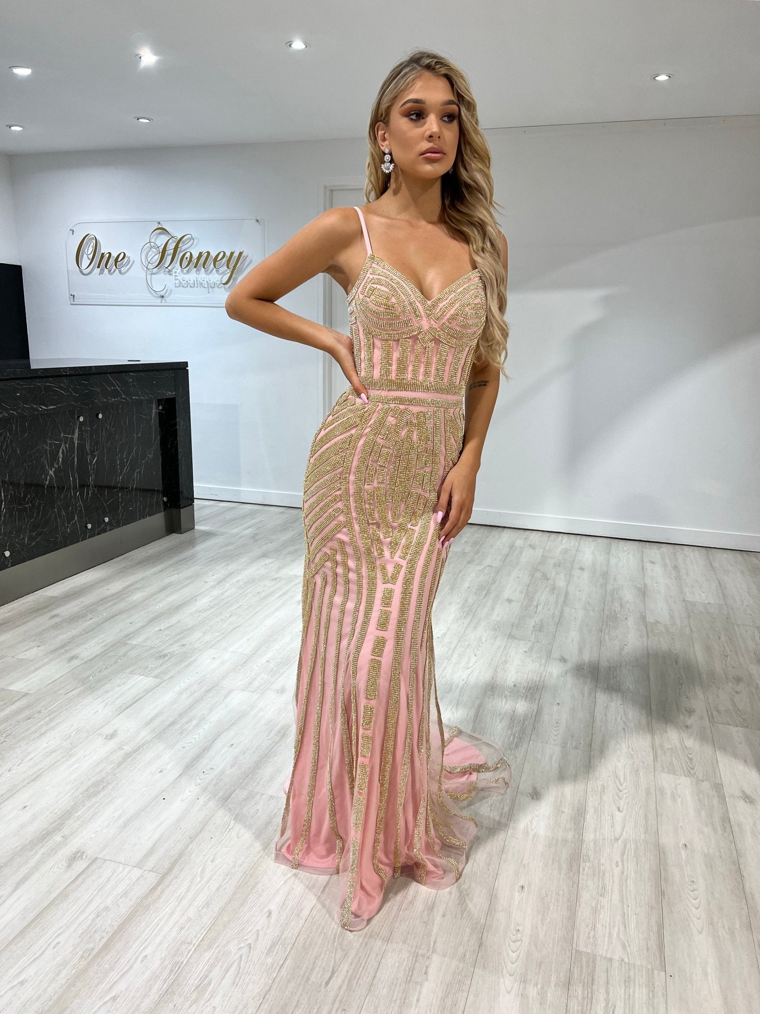 Honey Couture DIAMONDS Sequin Mermaid Formal Gown Dress in Australia | One Honey Boutique
