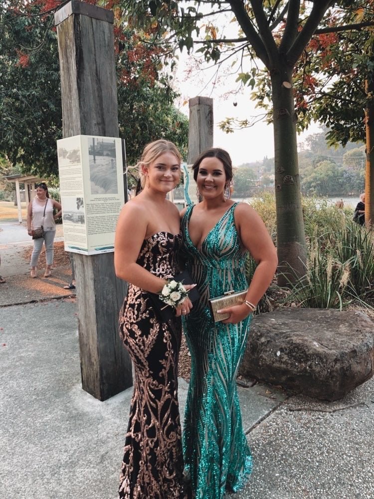 Honey Couture YASMIN V Front Sequin Formal Evening Gown in Australia | One Honey Boutique