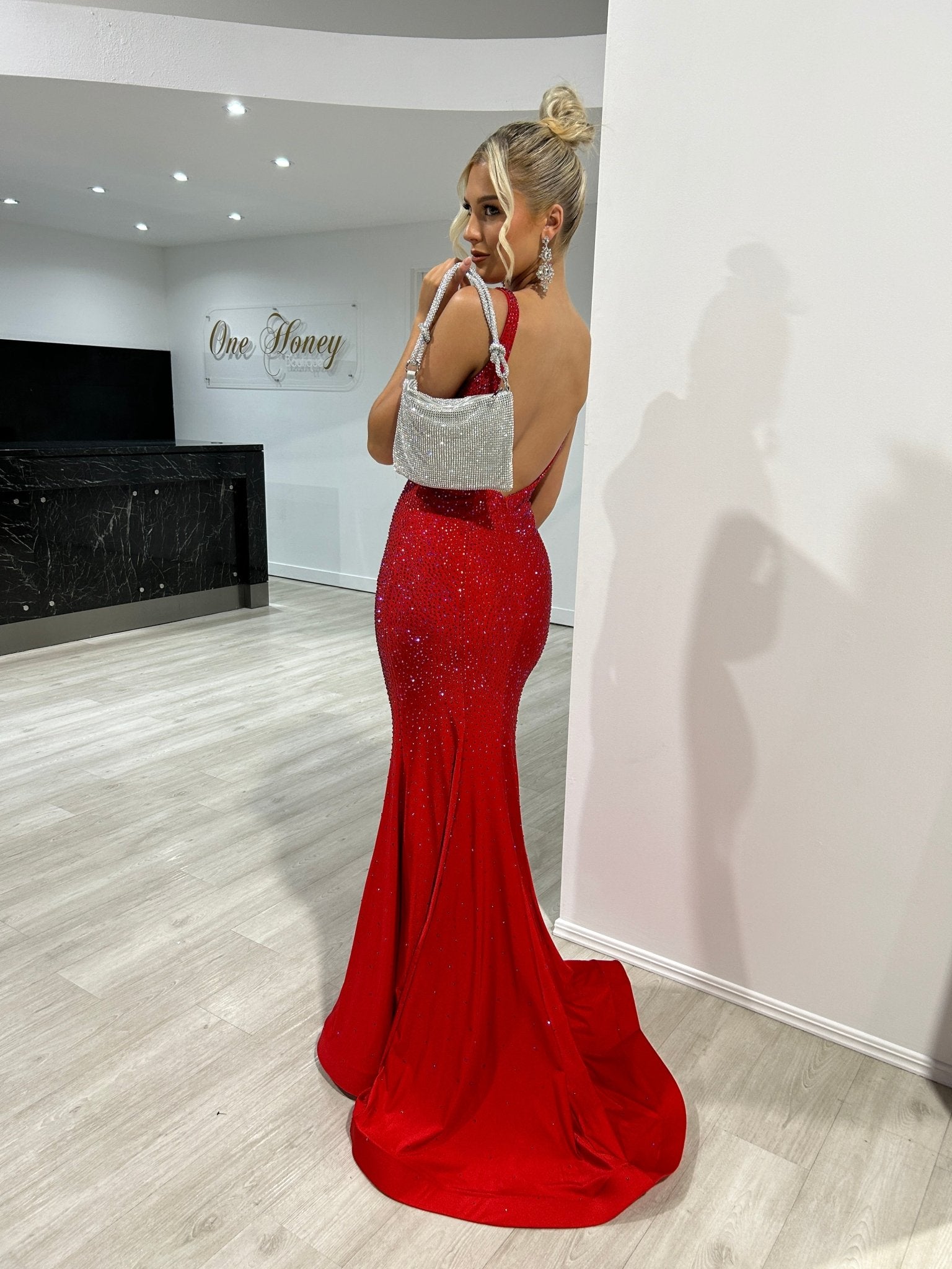 Honey Couture MAI Diamante Feature Mermaid Formal Dress in Australia | One Honey Boutique