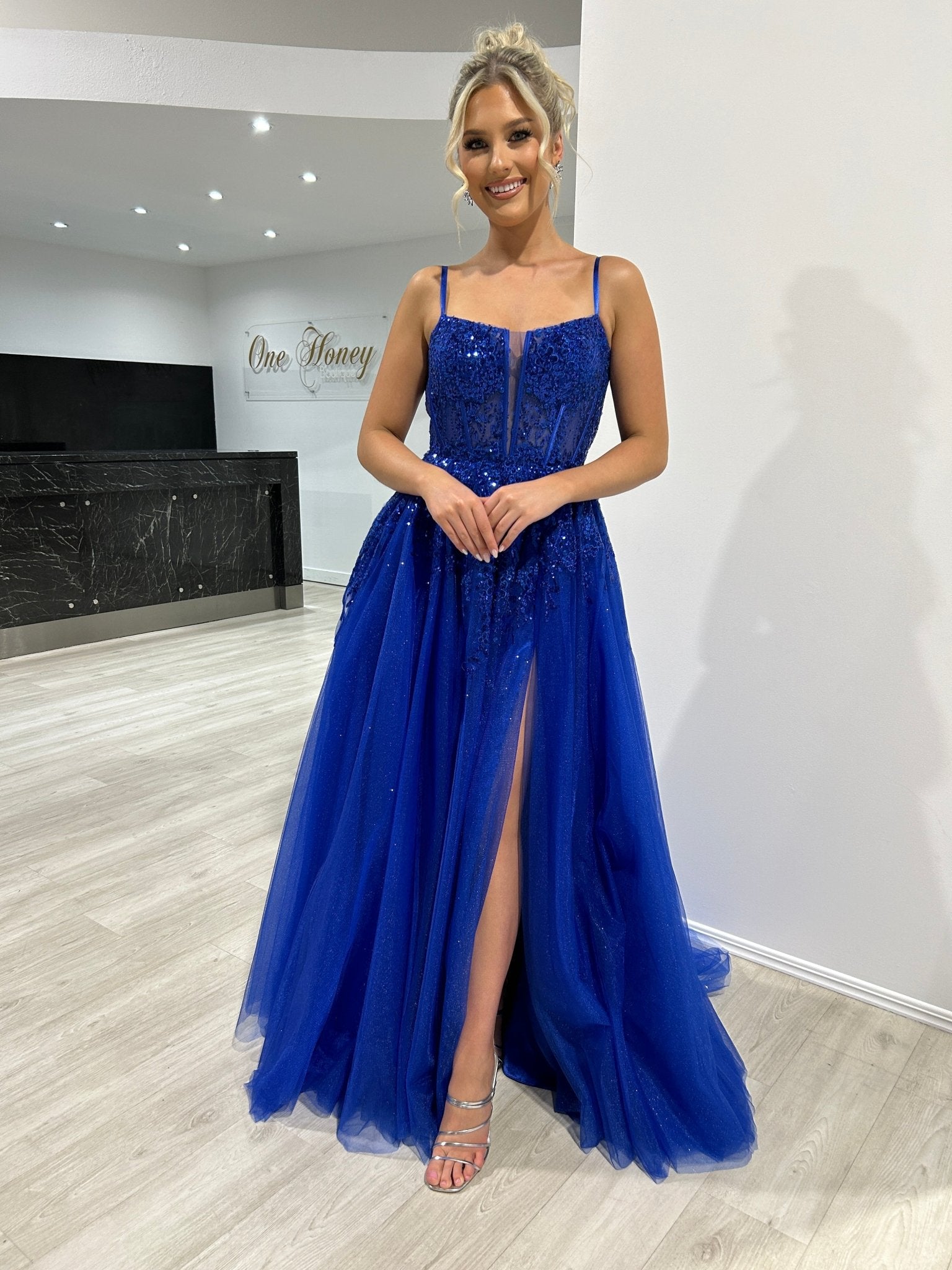 Honey Couture PANDORA Tulle Bustier Ball Gown Formal Dress in Australia | One Honey Boutique