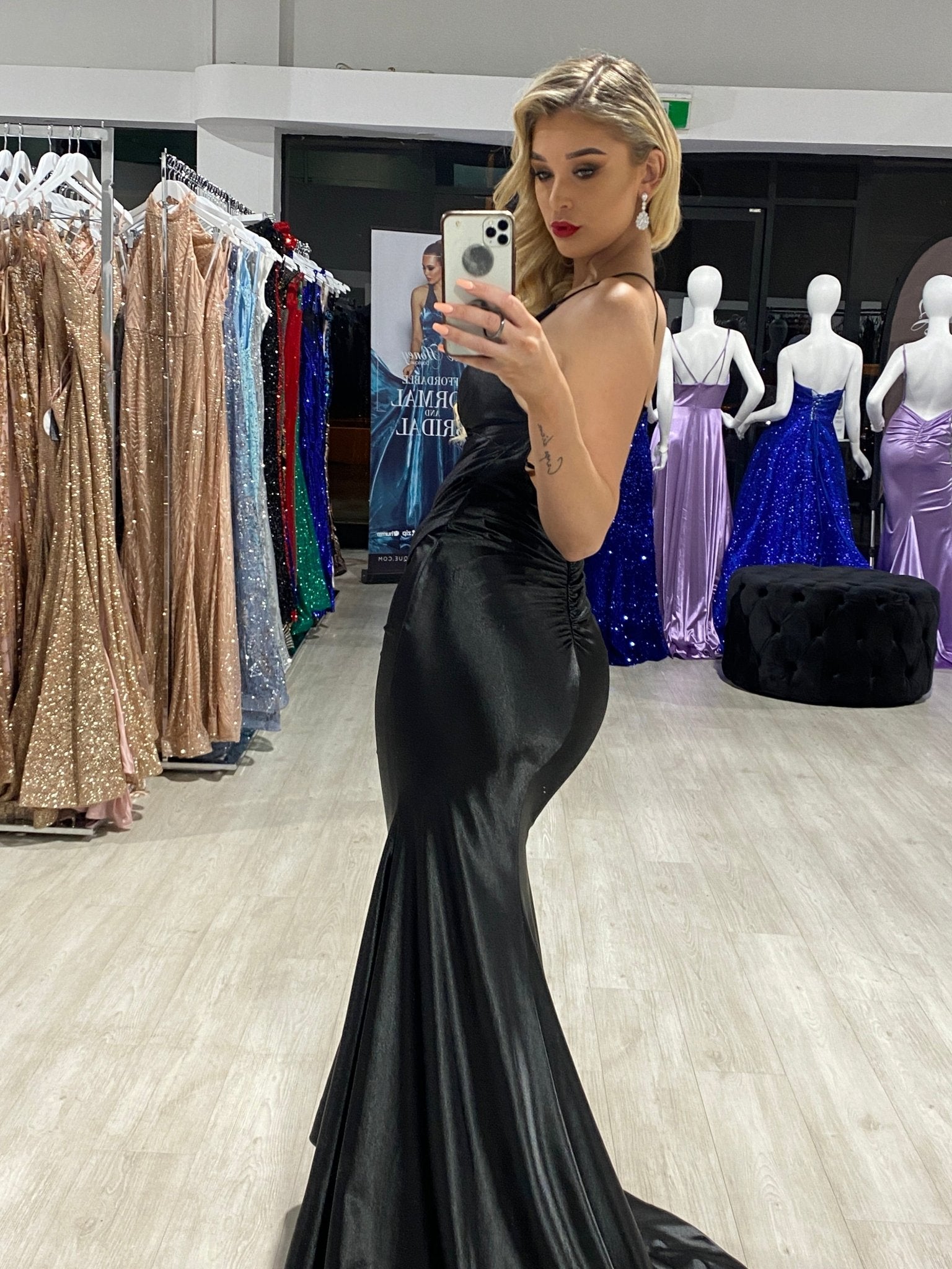 COCO Sash Front Low Back Bum Scrunch Mermaid Formal Gown in Australia | One Honey Boutique