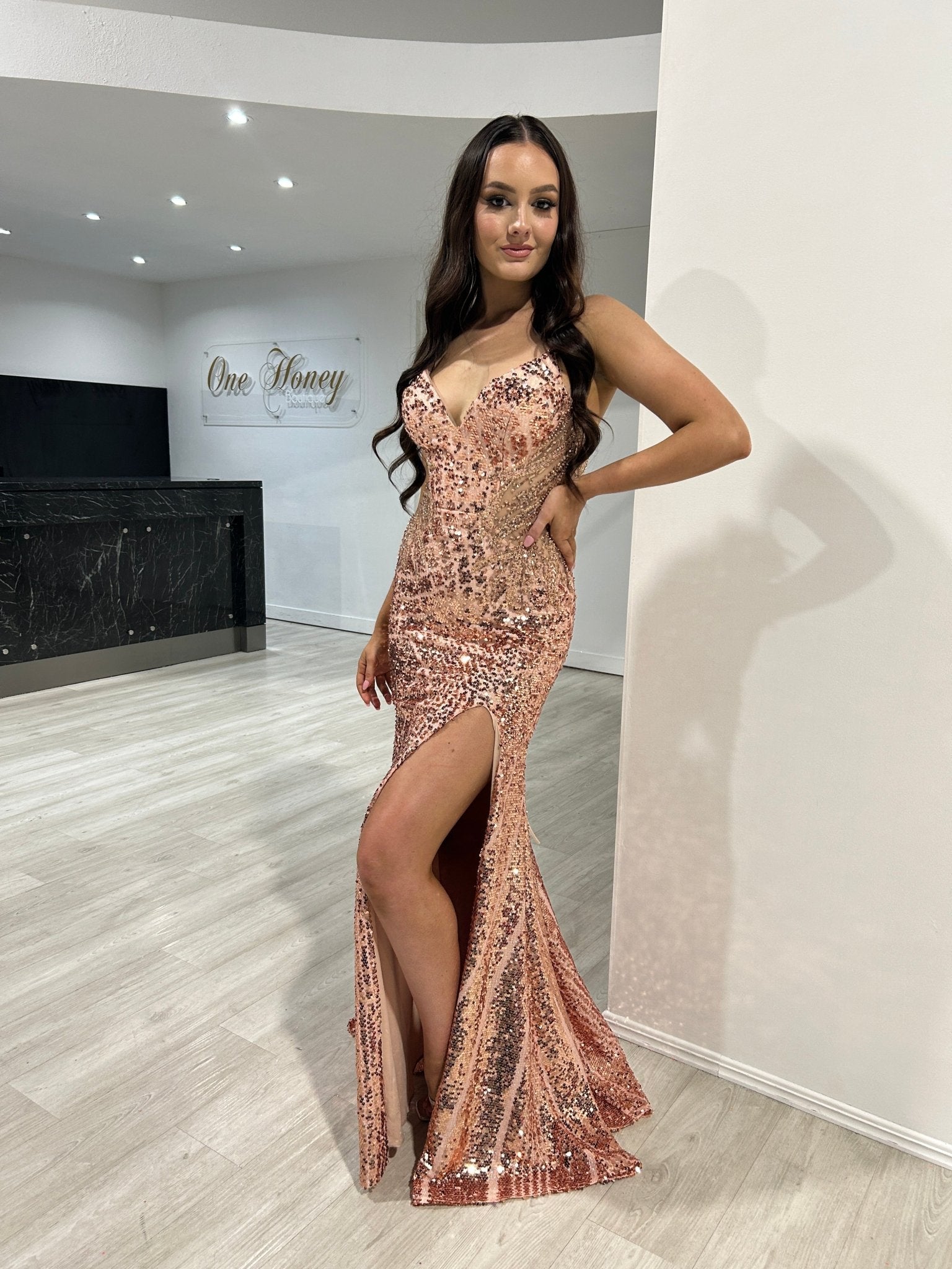 RICHIE Sequin Mermaid Evening Gown Dress in Australia | One Honey Boutique