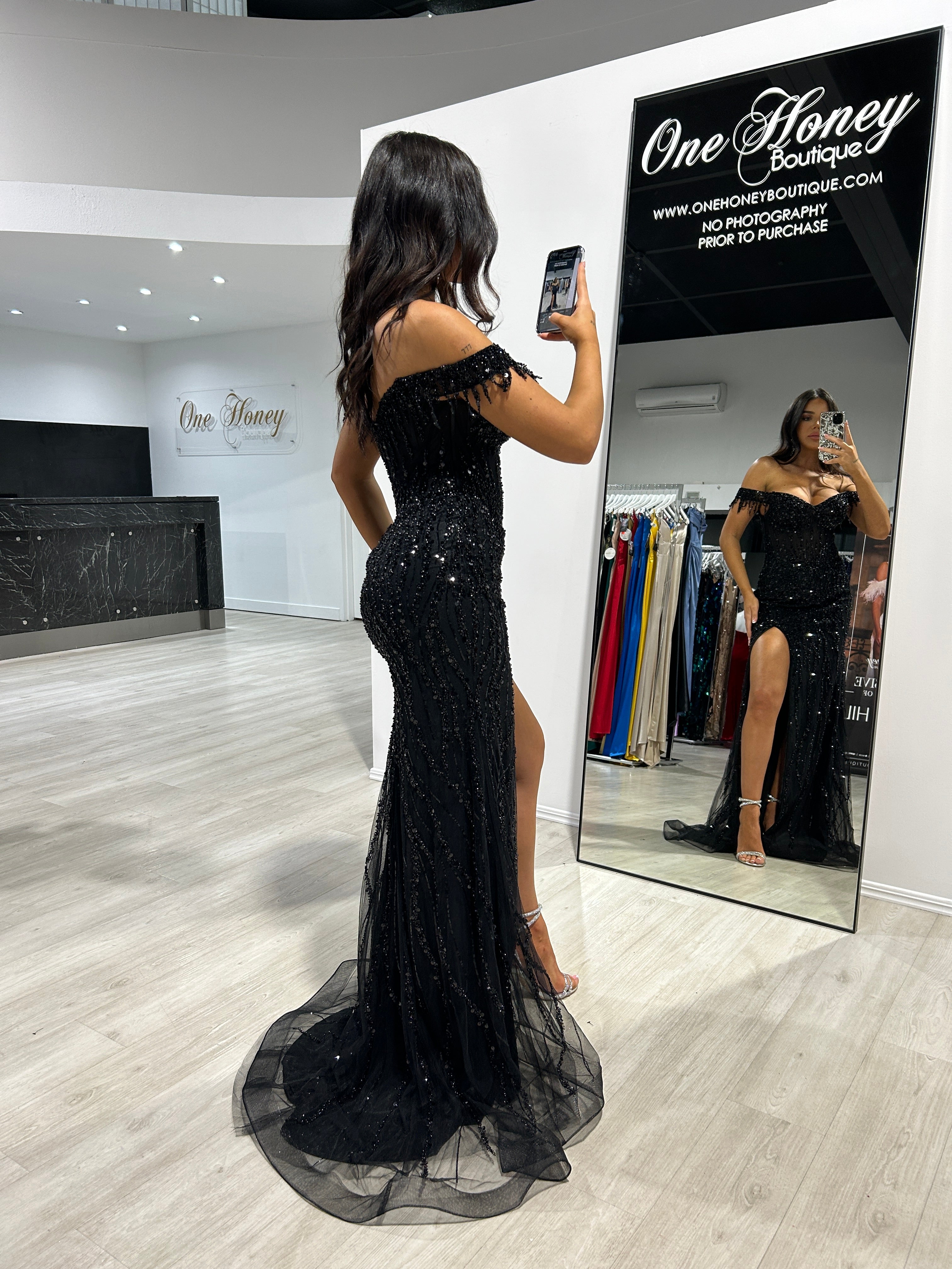 SOVIA off-shoulder beaded corset prom dress with sweetheart neckline, perfect for formal events. Brisbane to Gold Coast.