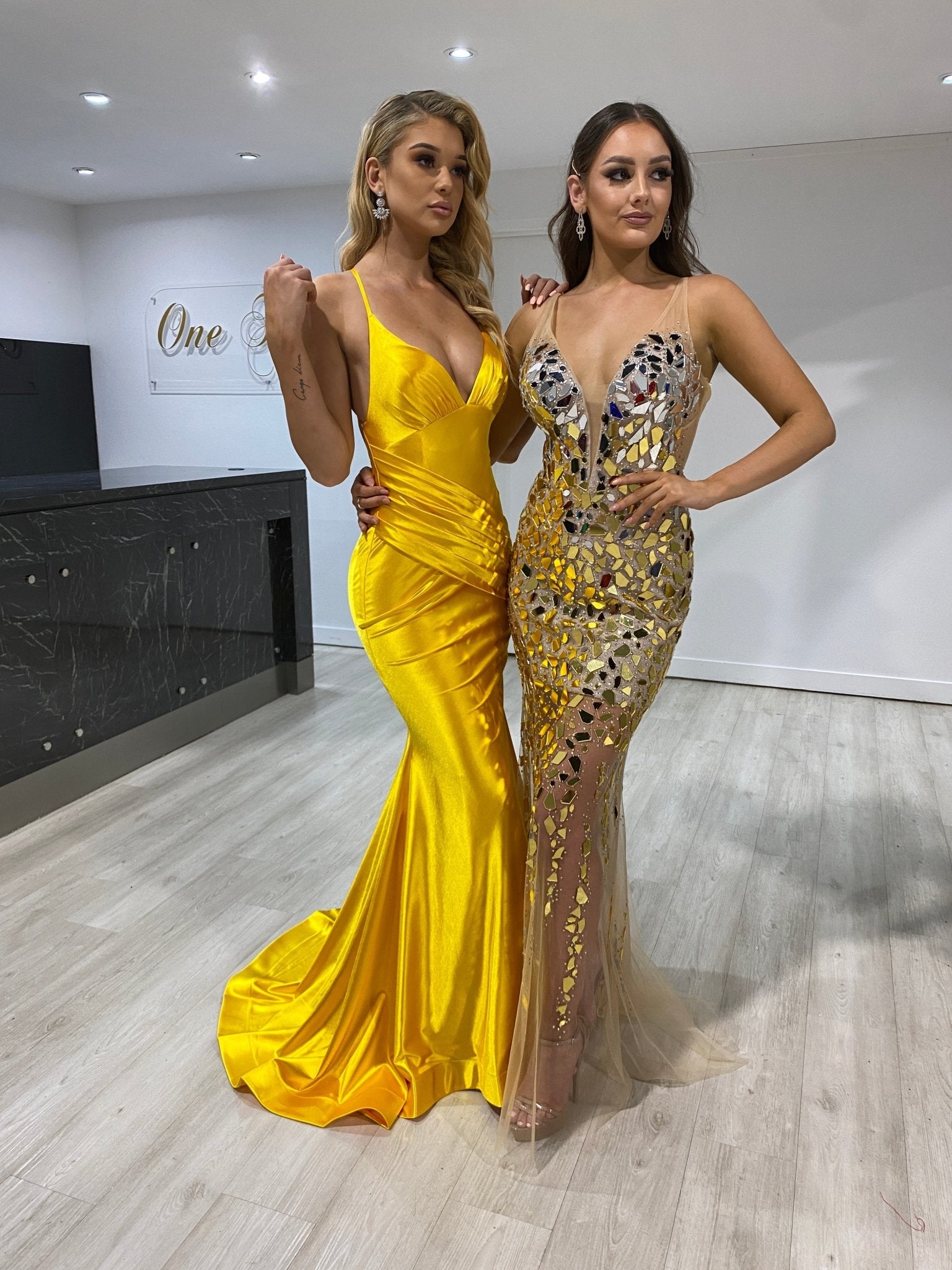 COCO Sash Front Low Back Bum Scrunch Mermaid Formal Gown in Australia | One Honey Boutique