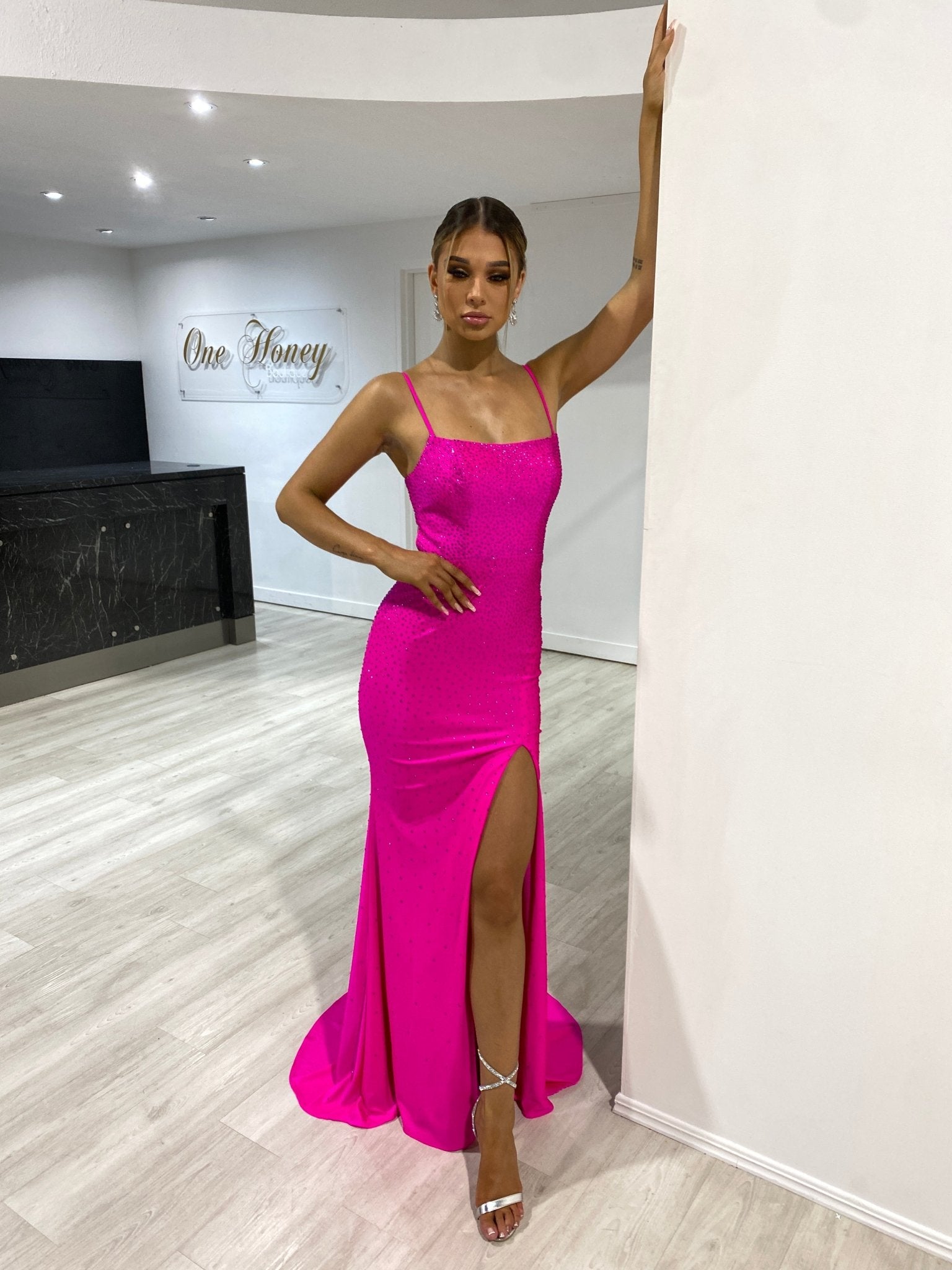 ELANA Diamante Bustier Lace Up Mermaid Formal Dress in Australia | One Honey Boutique