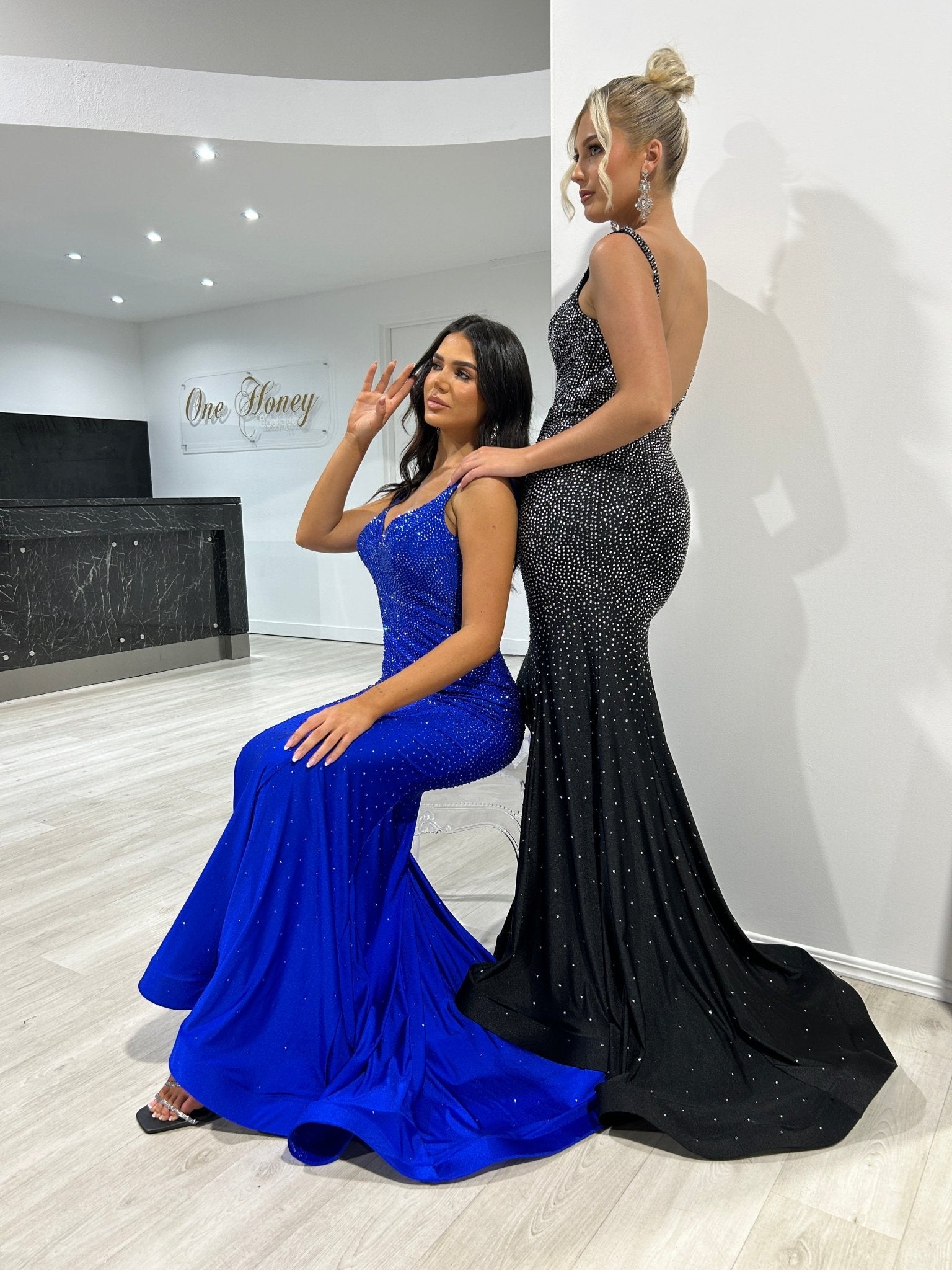 Honey Couture MAI Diamante Feature Mermaid Formal Dress in Australia | One Honey Boutique