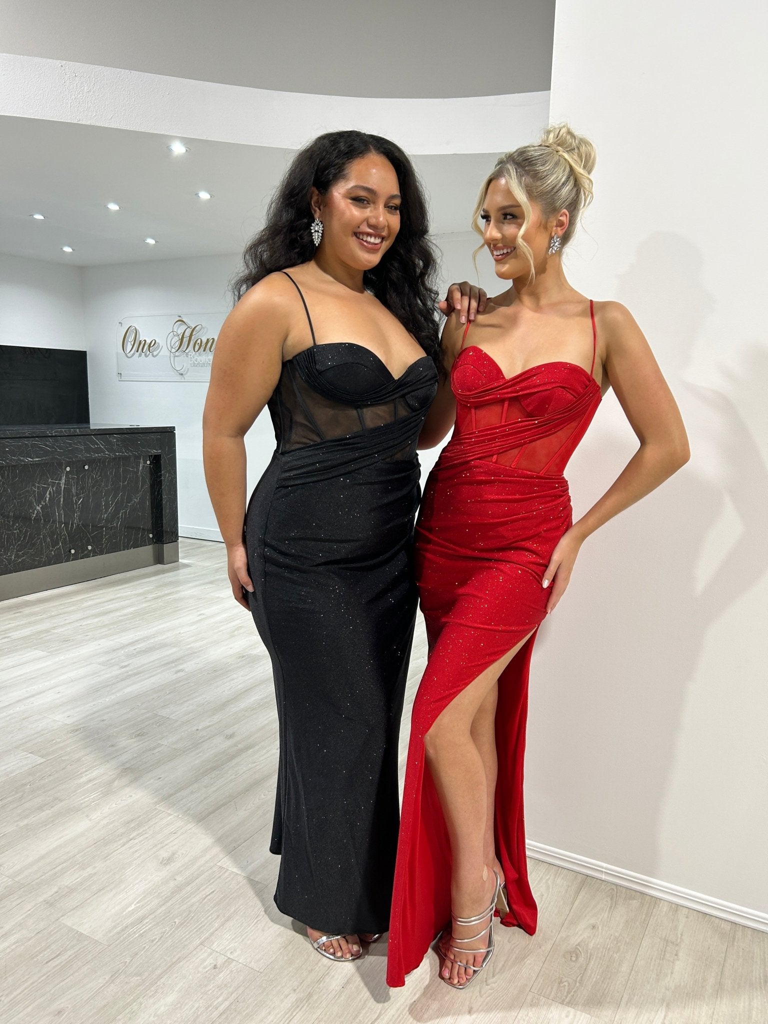 JOYCE Glitter Corset Bustier Mermaid Semi Formal Dress in Australia | One Honey Boutique