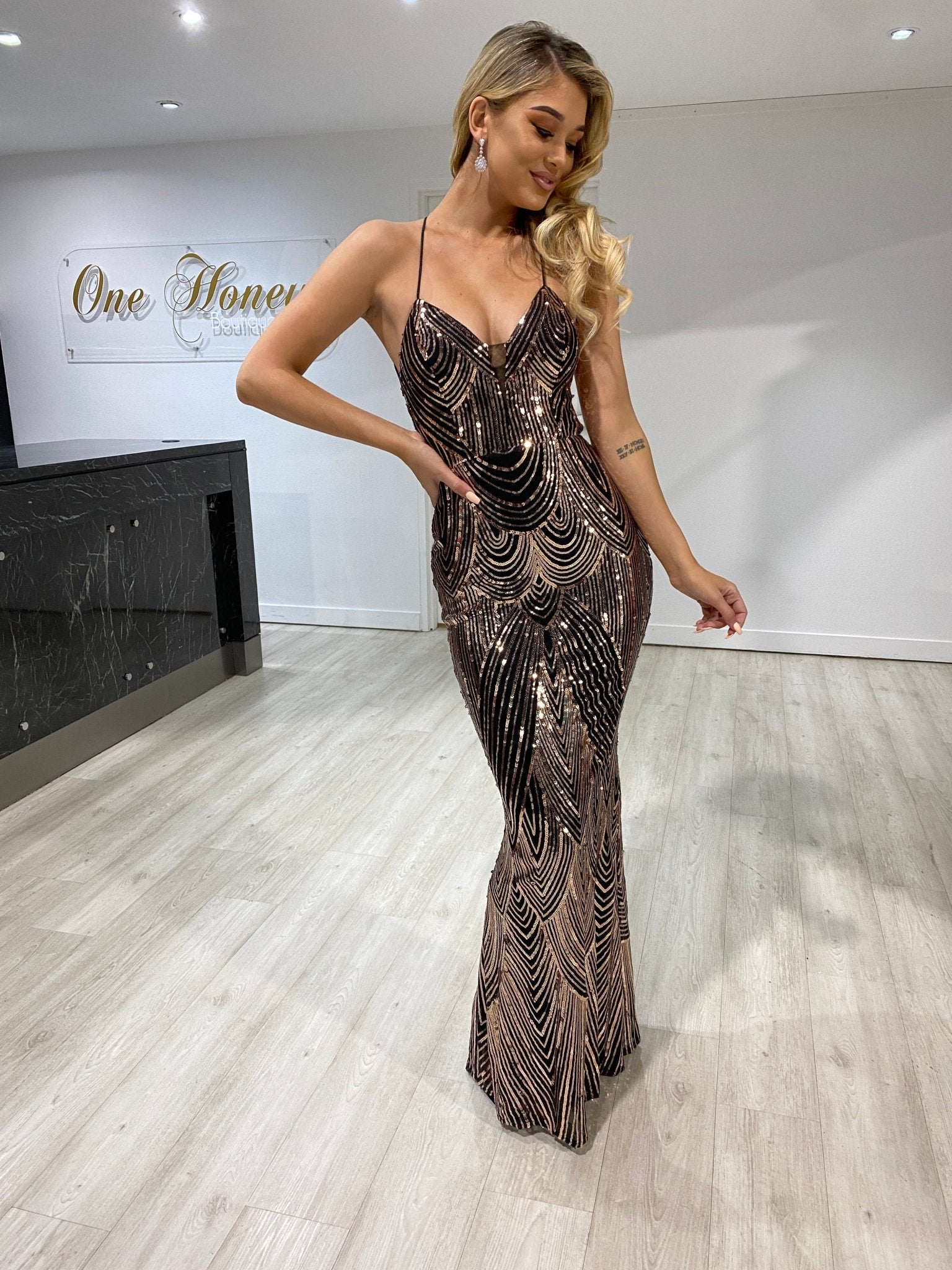 Honey Couture MOULIN Sequin Corset Formal Dress in Australia | One Honey Boutique
