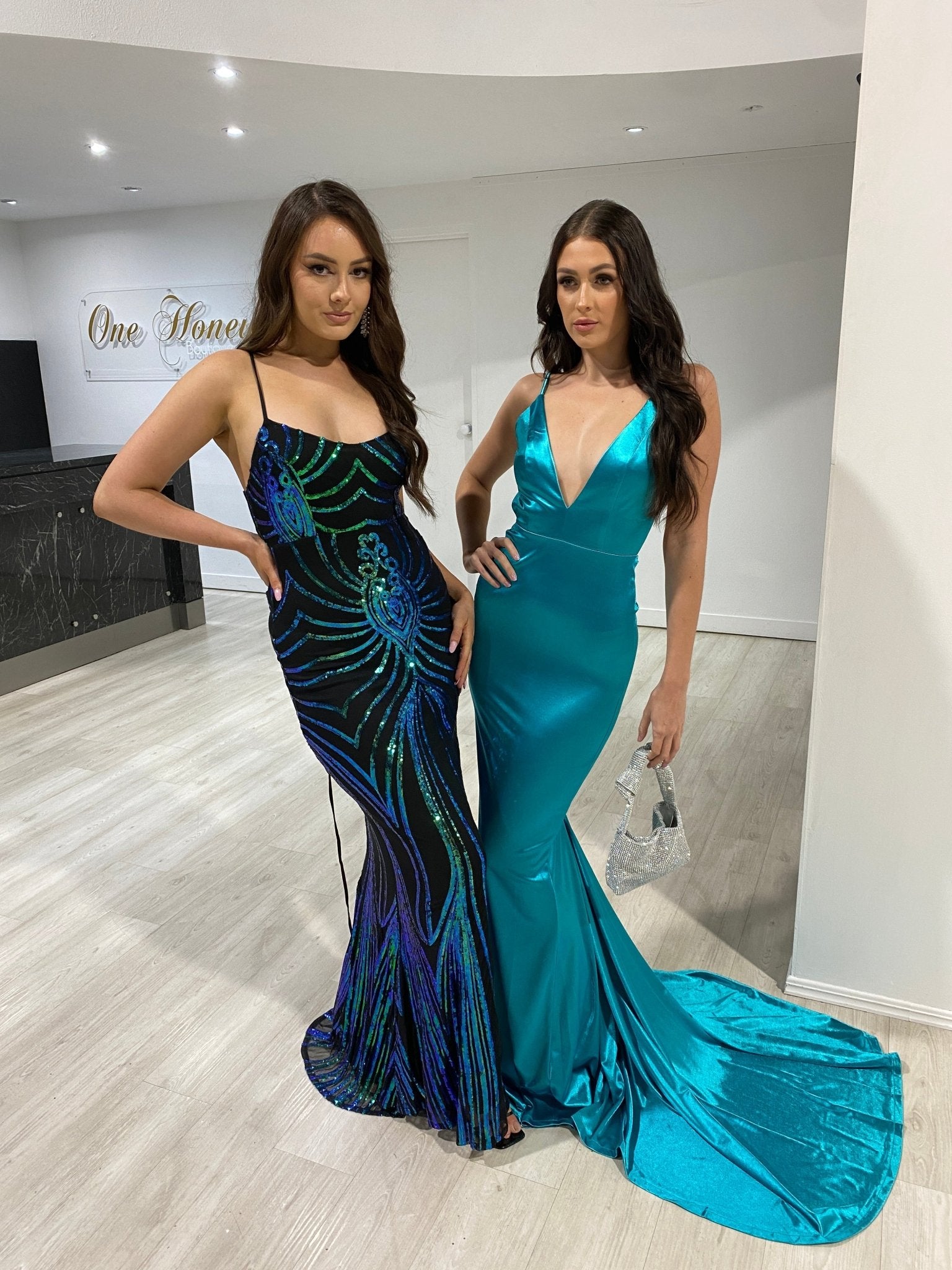 Honey Couture MILEE Low Back Mermaid Evening Gown Dress in Australia | One Honey Boutique