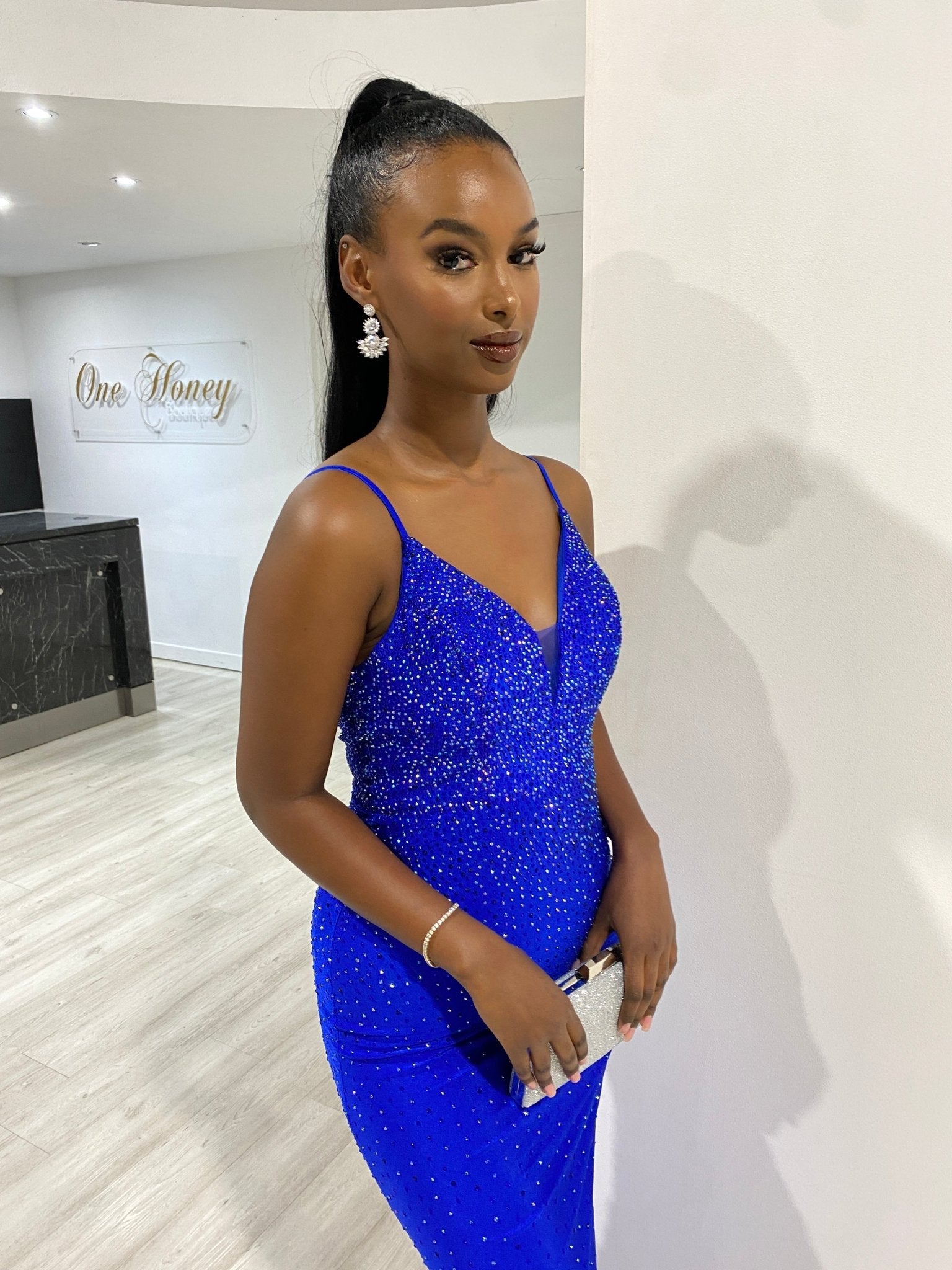 Honey Couture MARISE Diamante Feature Mermaid Formal Dress in Australia | One Honey Boutique