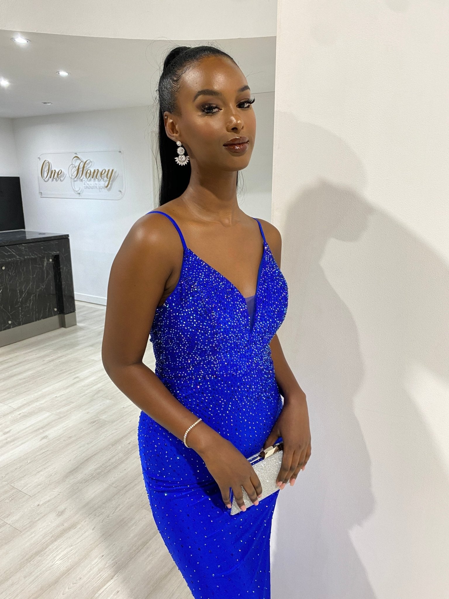 Honey Couture MARISE Diamante Feature Mermaid Formal Dress in Australia | One Honey Boutique