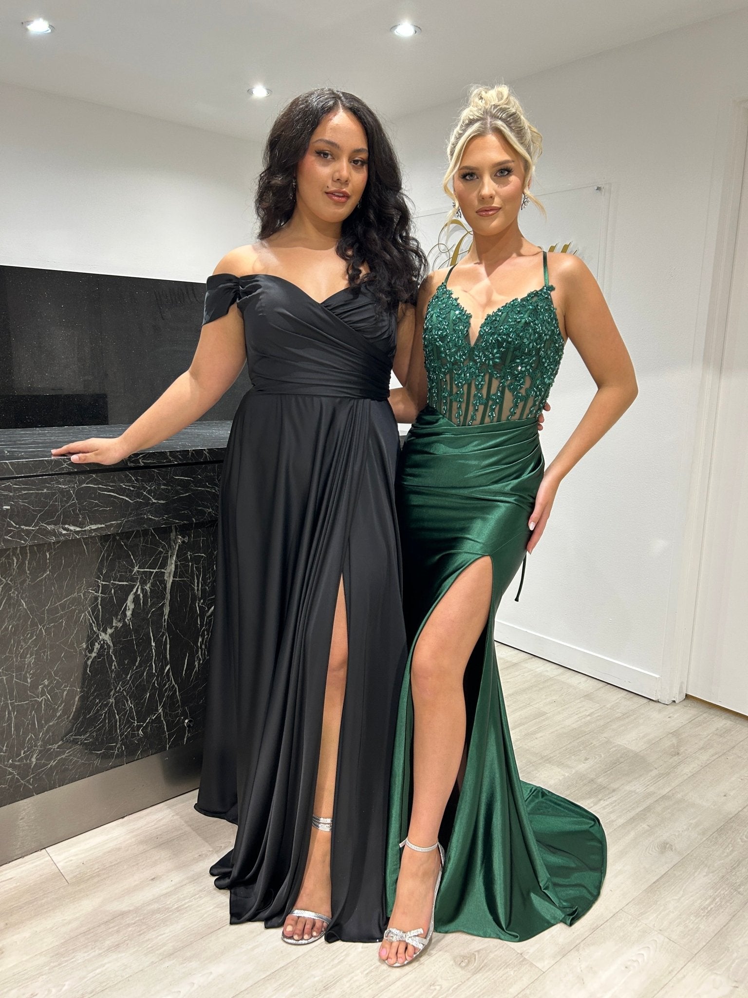 Honey Couture ALORA Embellished Bustier Corset Satin Mermaid Formal Dress in Australia | One Honey Boutique