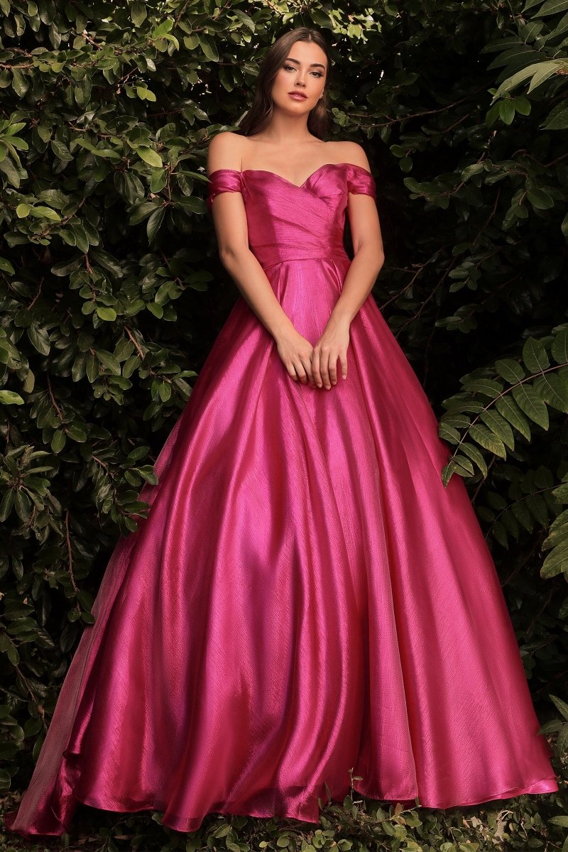 SARIA Off Shoulder Shimmer Ballgown with pleated bodice, prom dress Brisbane to Gold Coast, Australia