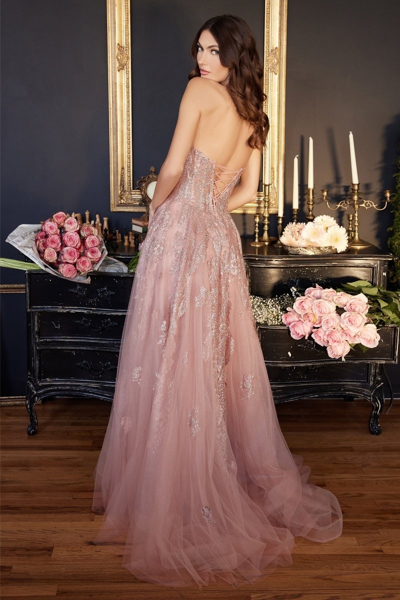 MERCER Strapless Glitter Ball Gown with lace corset; perfect prom gown for Brisbane to Gold Coast.