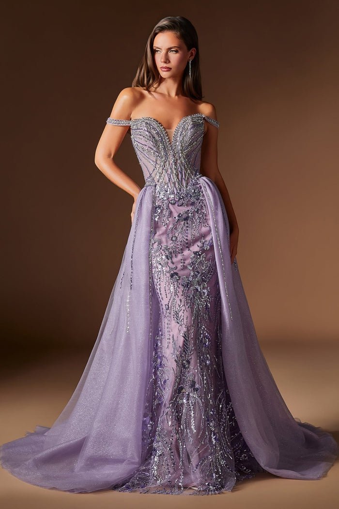 JANNAH Off Shoulder Embellished Fitted Prom & Formal Dress in Australia | One Honey Boutique