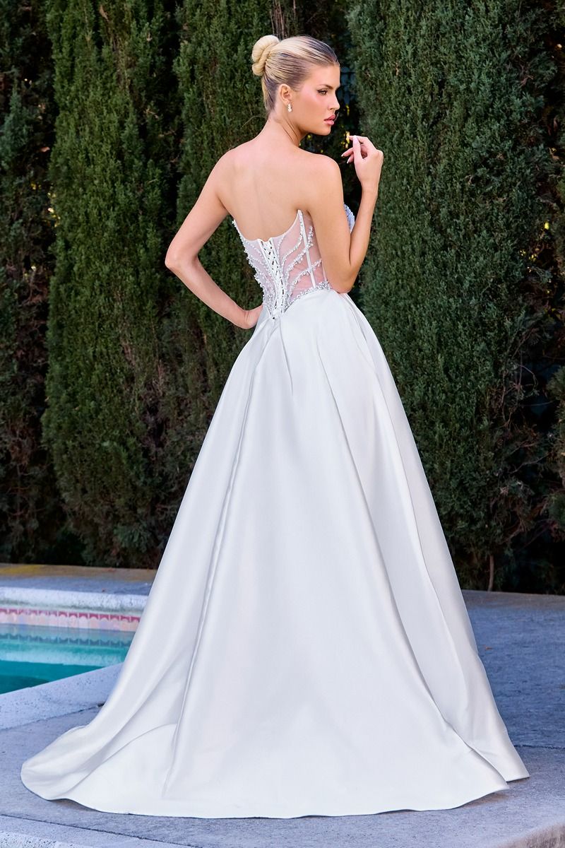 KARVEL Strapless Beaded Mikado A - Line Bridal & Debutante Formal Gown in Australia | One Honey Boutique