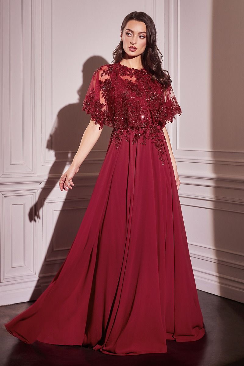 KATA Mother of Bride or Groom Beaded Chiffon A Line Evening Dress in Australia | One Honey Boutique