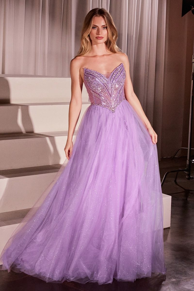 KATORINA Strapless Beaded Bustier Tulle Ball Gown in Australia | One Honey Boutique