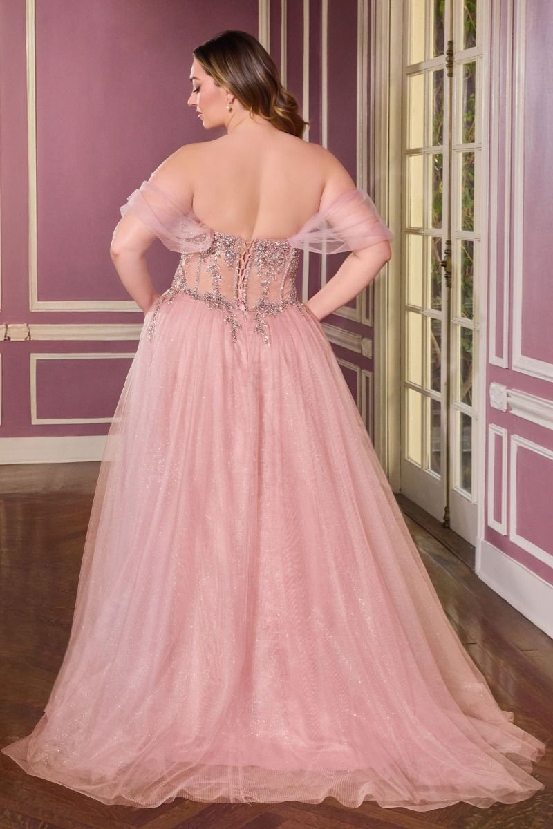 KIZI Curve Beaded Corset Glitter Tulle A - Line Prom & Formal Gown in Australia | One Honey Boutique