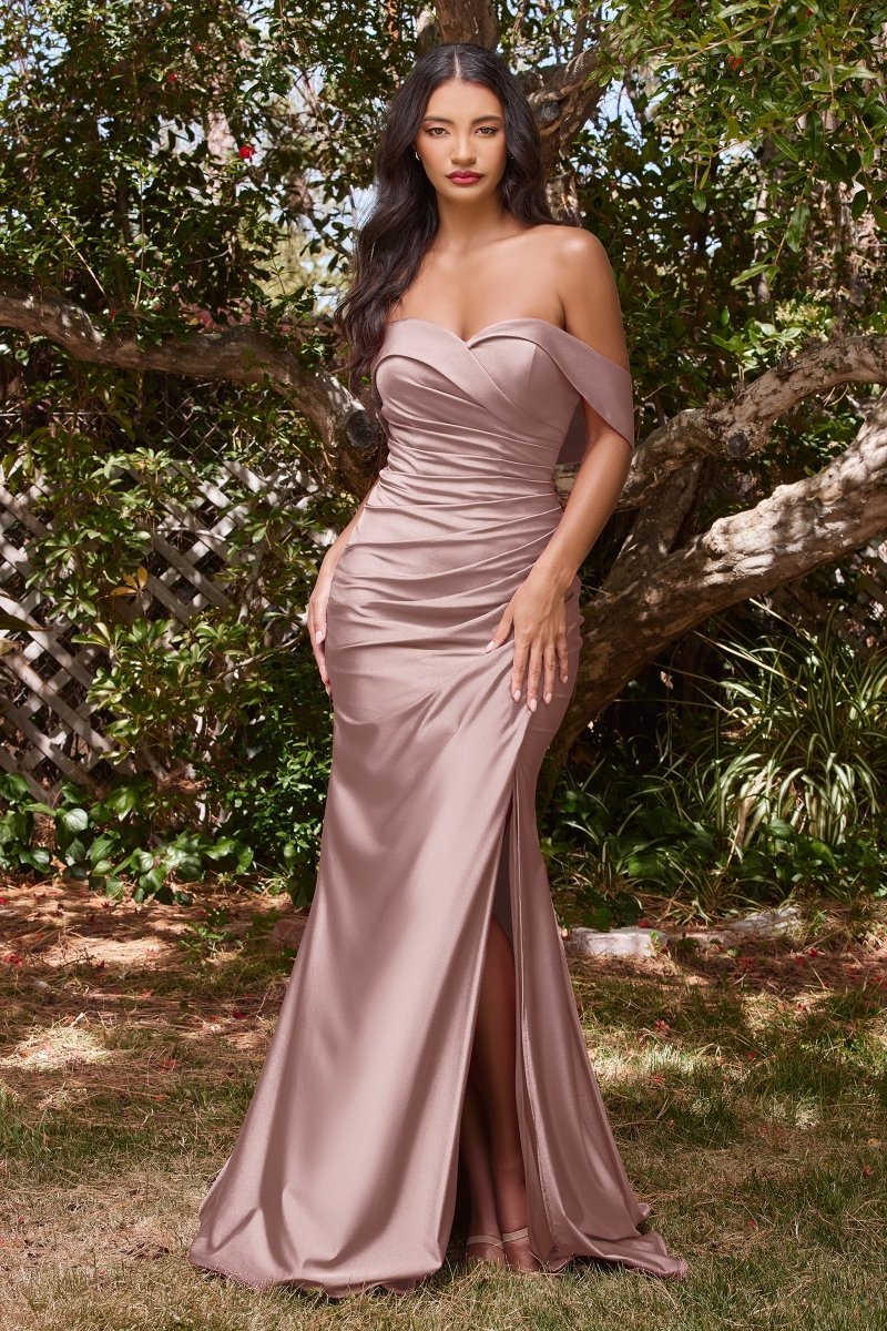 LAILA Off Shoulder Silky Bridesmaid Semi Formal Dress in Australia | One Honey Boutique