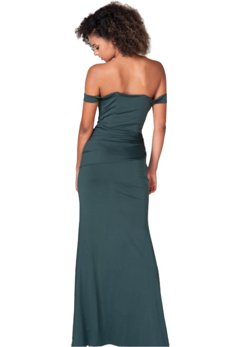 Pia Gladys Perey LAURA Silk Jersey Off Shoulder Mermaid Bridesmaid Dress