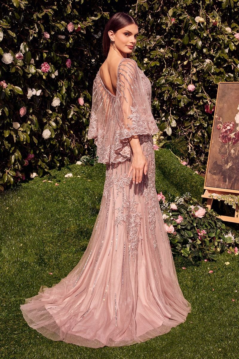 MABELLE Lace Fitted Caplet Formal Evening Dress in Australia | One Honey Boutique