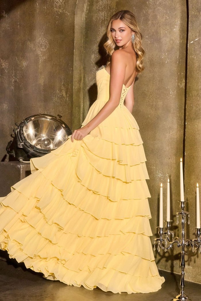 MADELYN Crystal Sweetheart Chiffon High - Low Prom & Formal Dress in Australia | One Honey Boutique