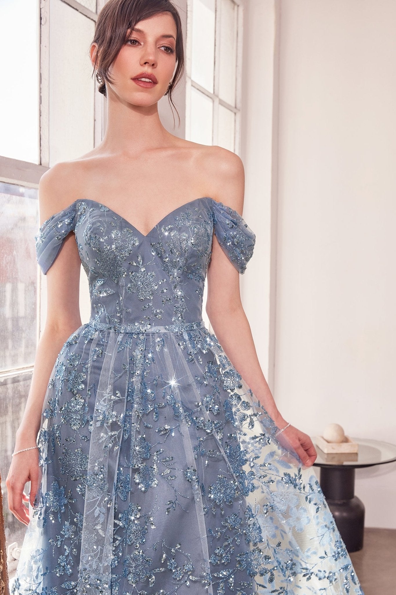 MALINDA Sweetheart Glitter Tulle A - Line Evening Dress in Australia | One Honey Boutique