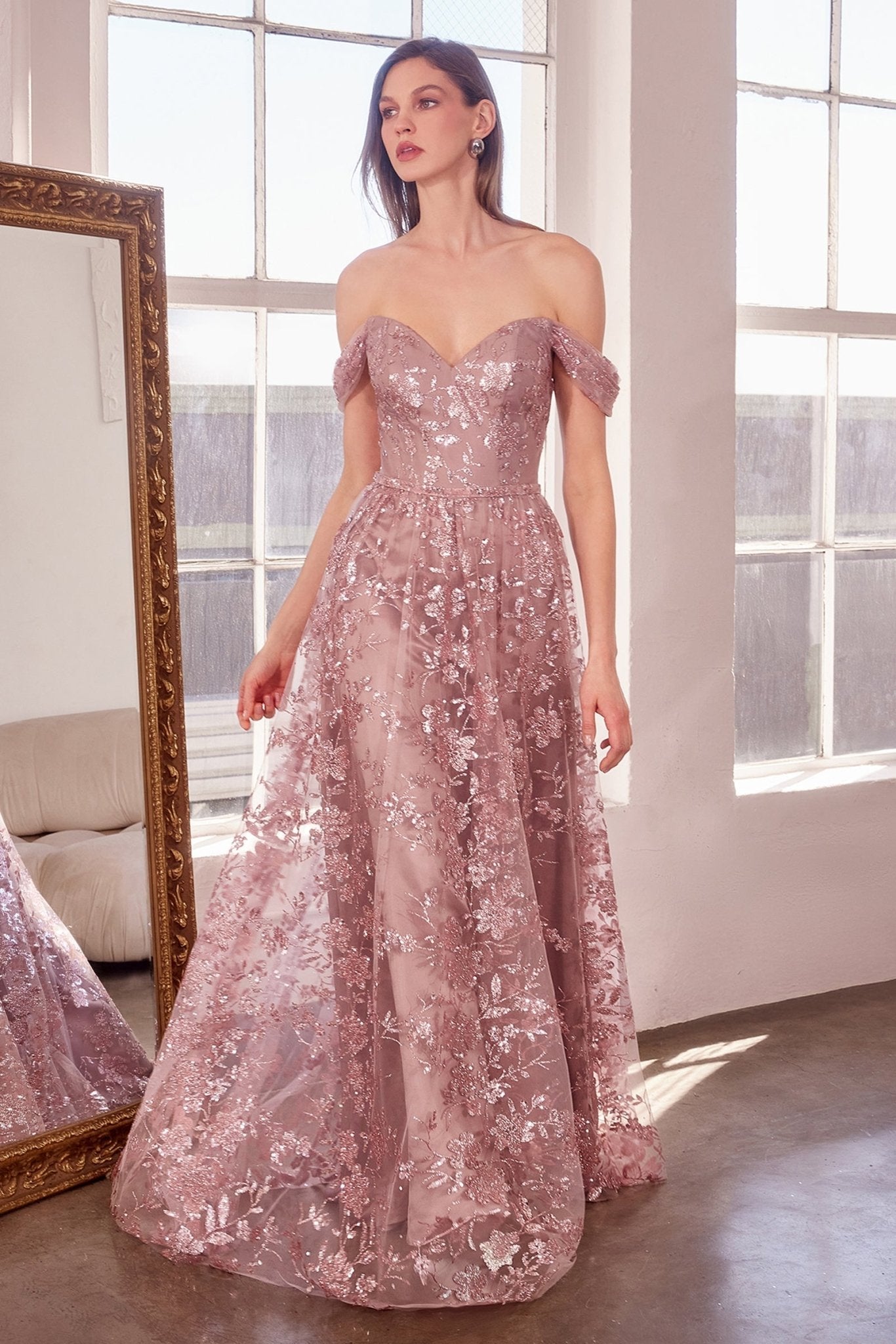 MALINDA Sweetheart Glitter Tulle A - Line Evening Dress in Australia | One Honey Boutique