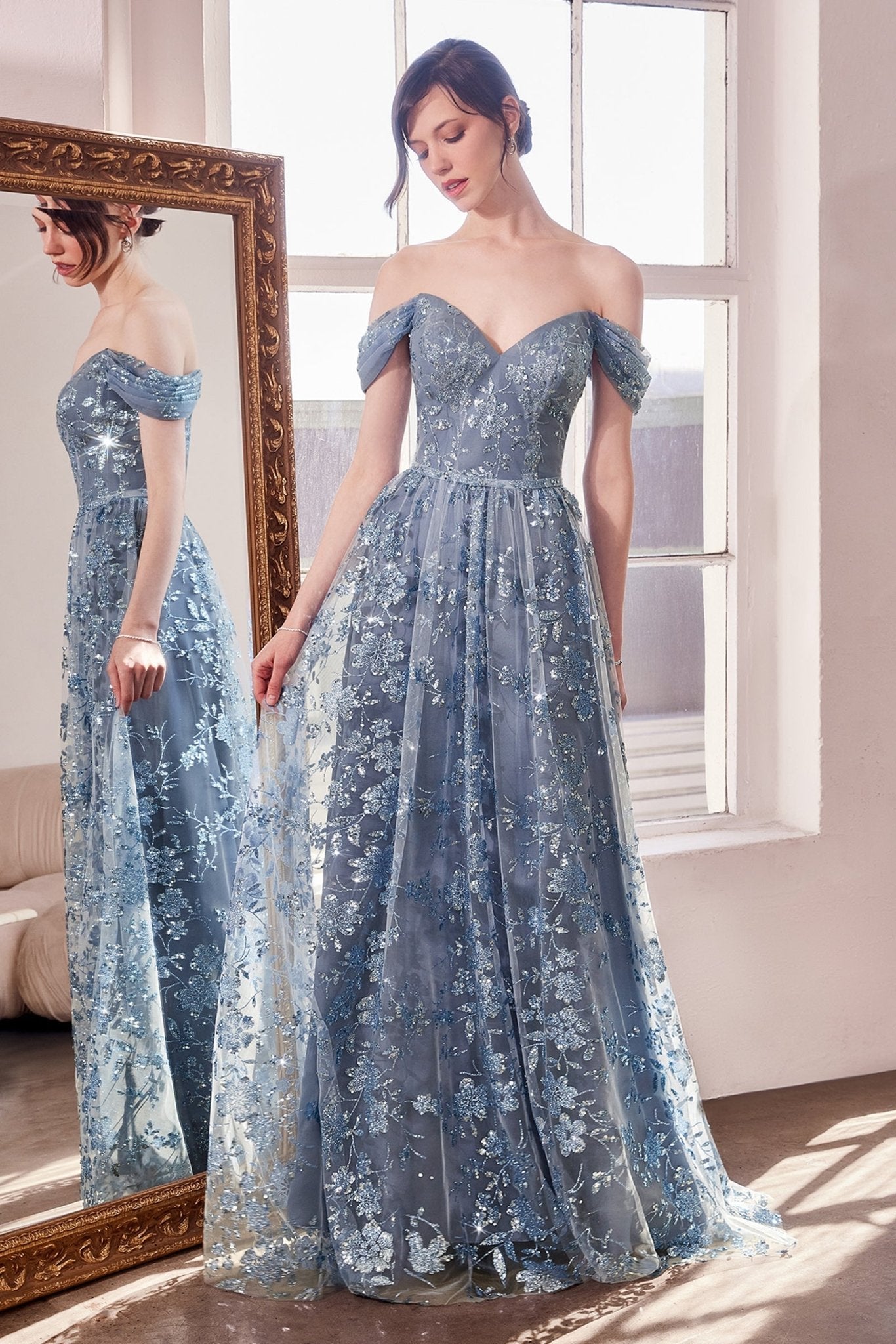 MALINDA Sweetheart Glitter Tulle A - Line Evening Dress in Australia | One Honey Boutique