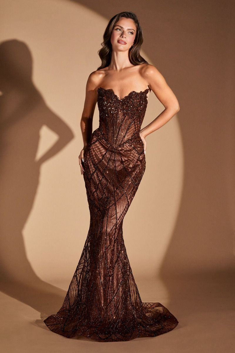 MAYRA Couture Beaded Strapless Mermaid Prom & Formal Dress in Australia | One Honey Boutique