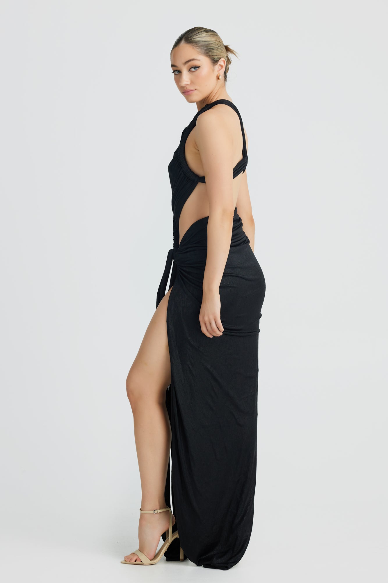 MÉLANI The Label APHRODITE Metallic One Shoulder Formal Dress