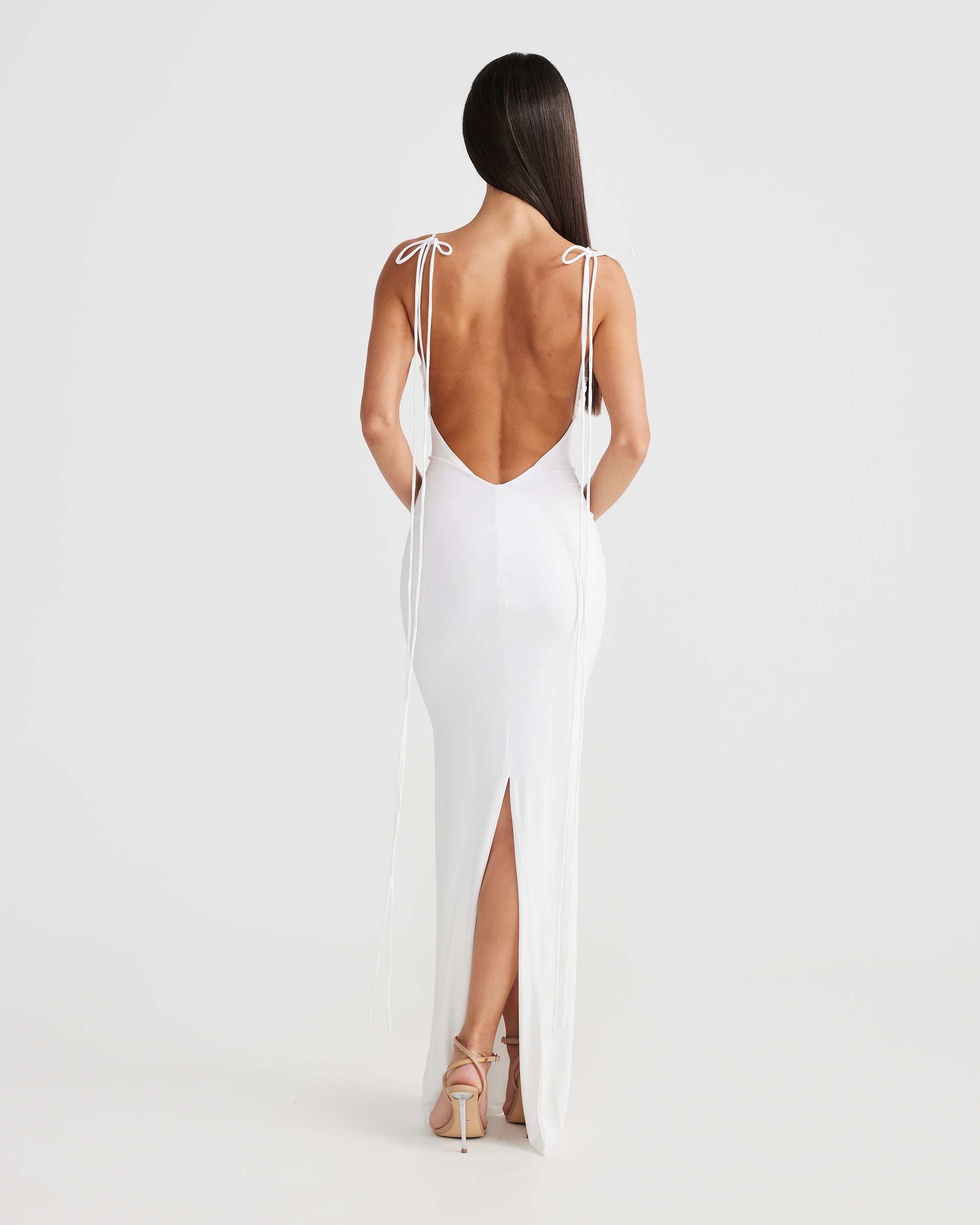 MÉLANI The Label NATALI White Backless Dress