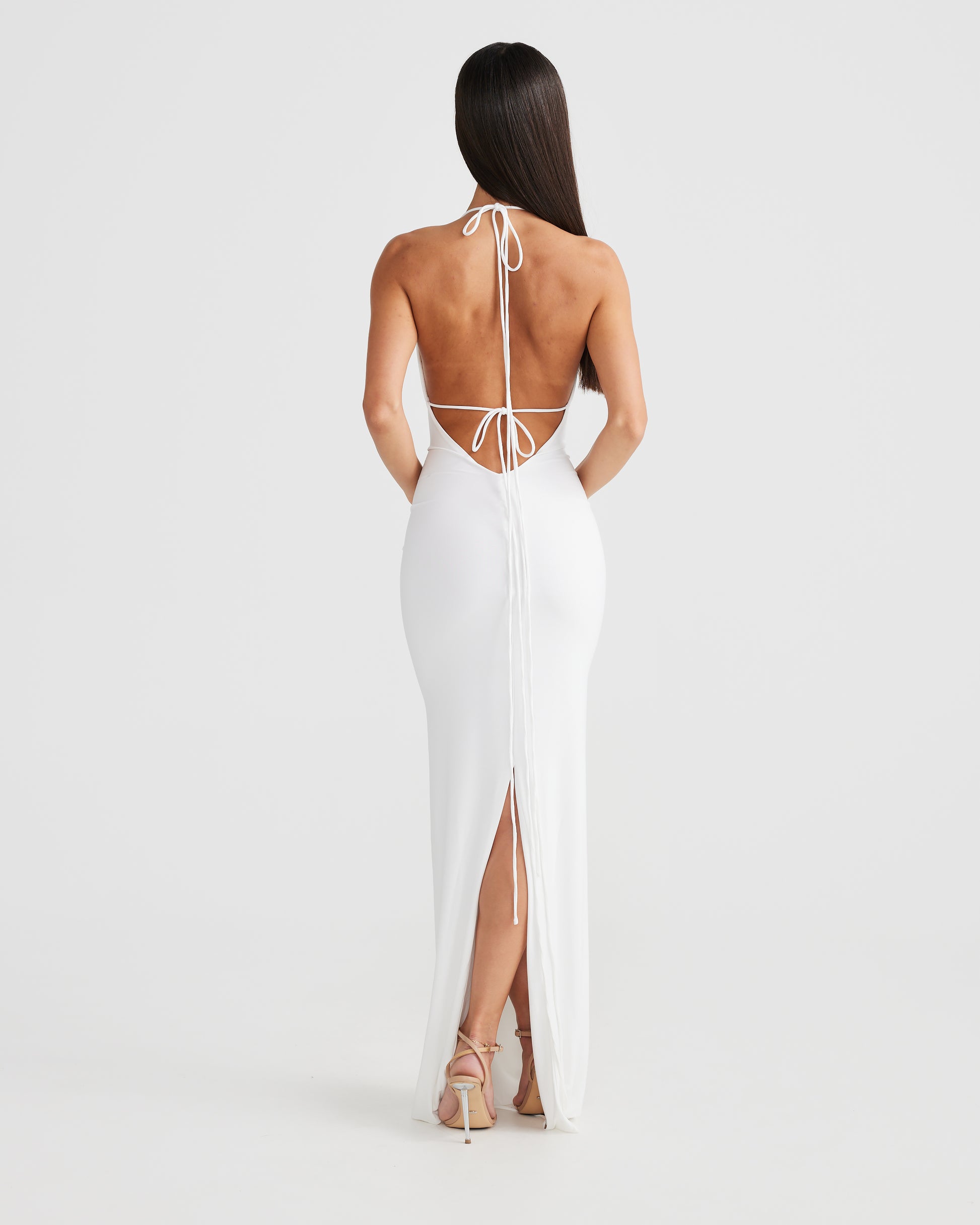 MÉLANI The Label NATALI White Backless Dress