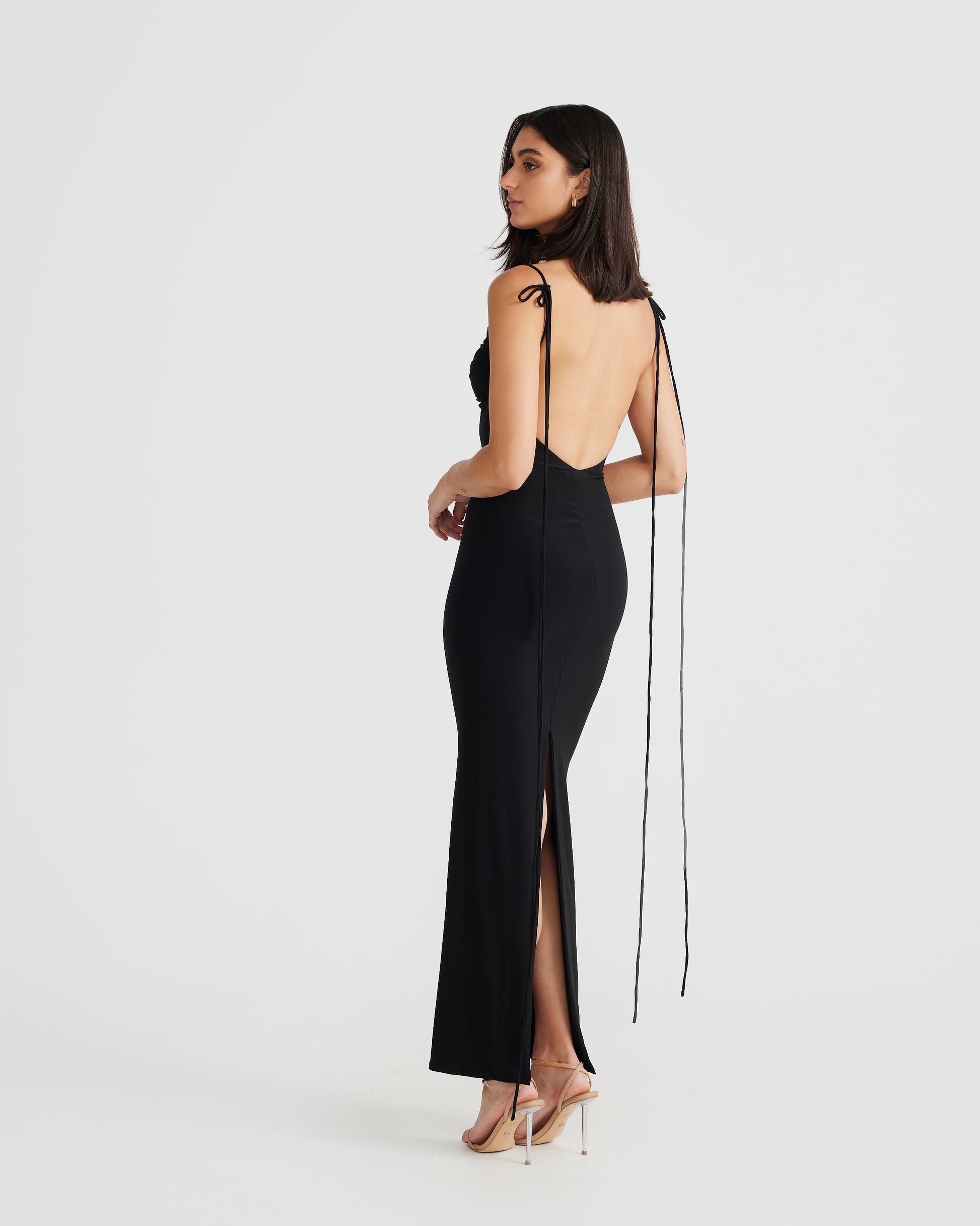 MÉLANI The Label NATALI Black Backless Dress